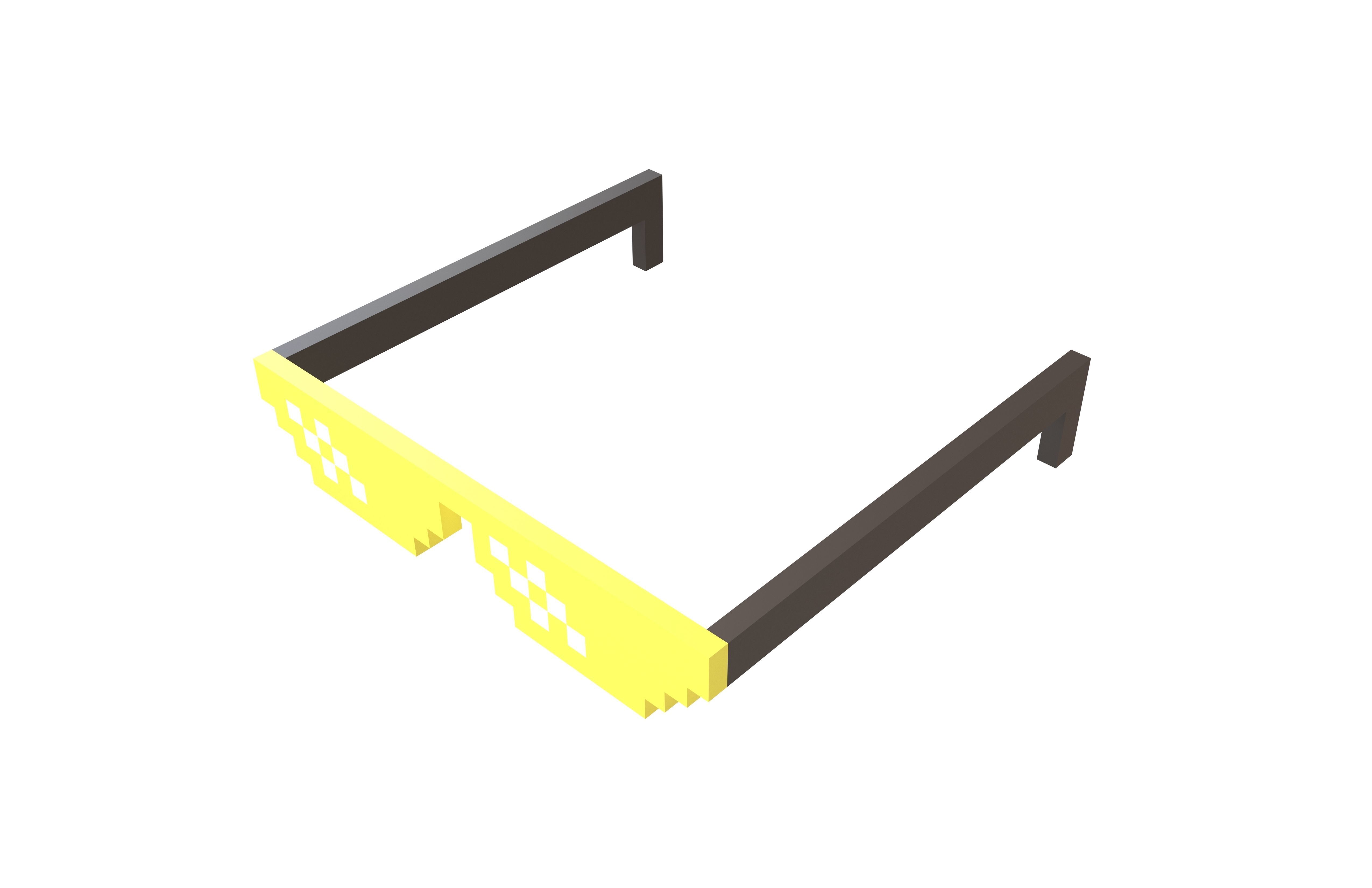 Pixel Sunglasses V1 005 Low-poly 3D model_2