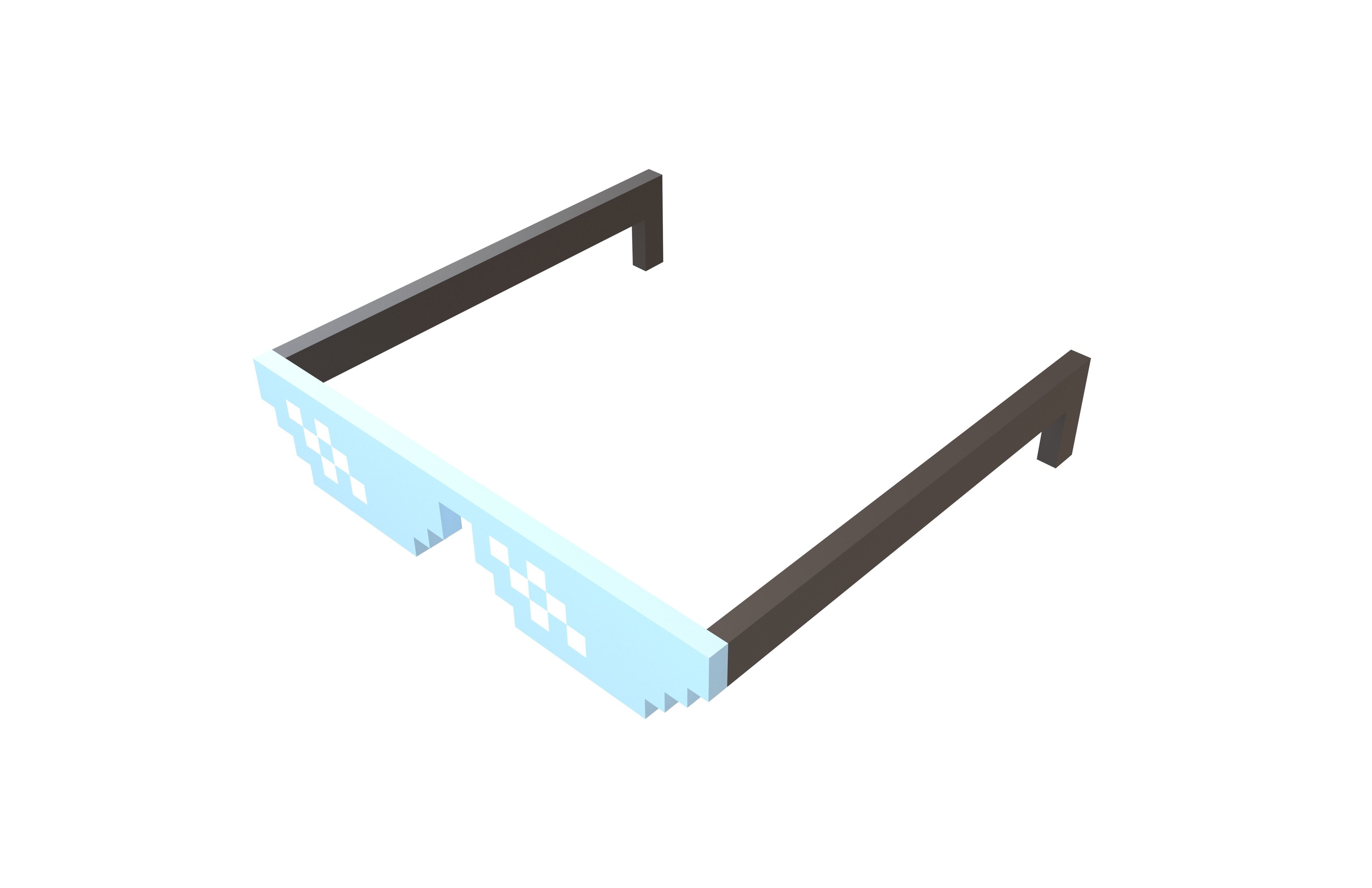 Pixel Sunglasses V1 007 Low-poly 3D model_2