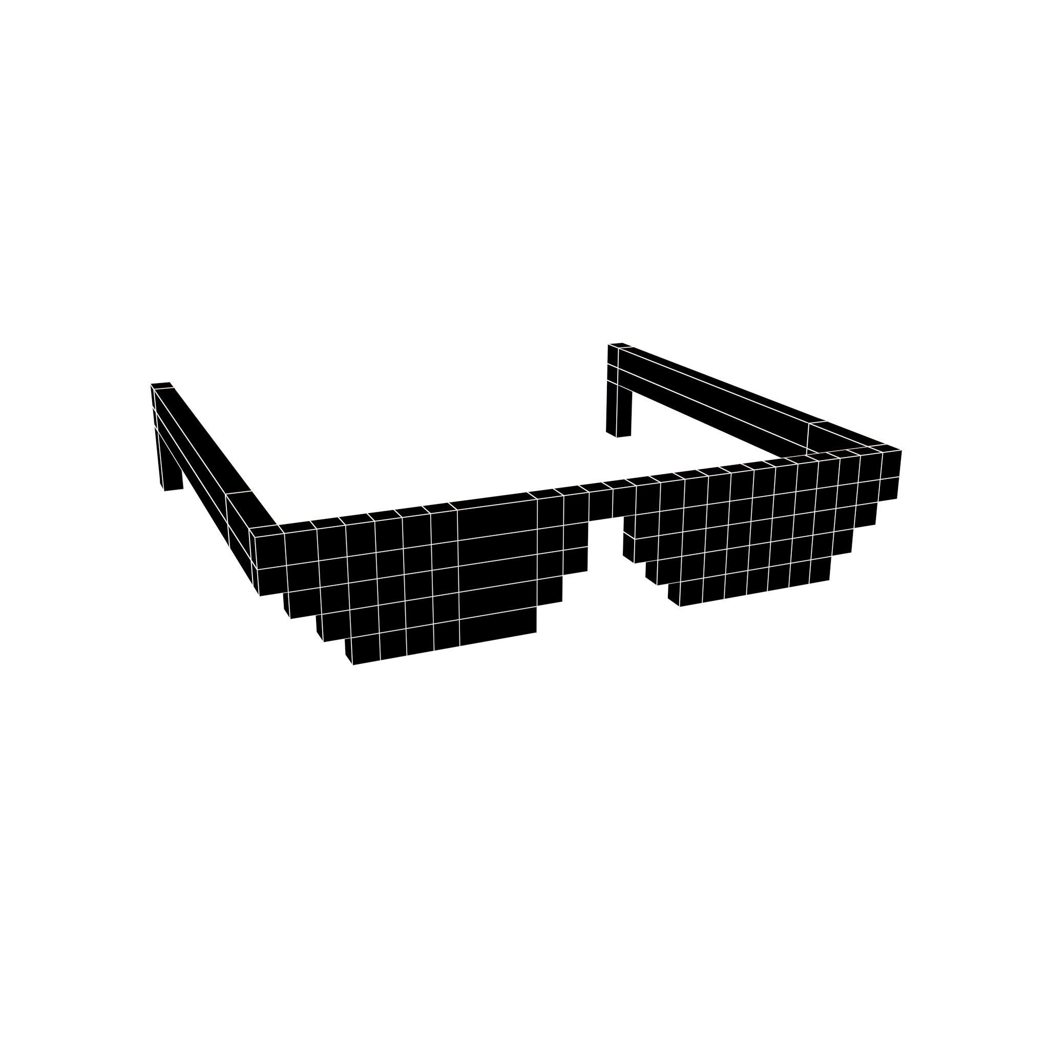 Pixel Sunglasses V1 007 Low-poly 3D model_4