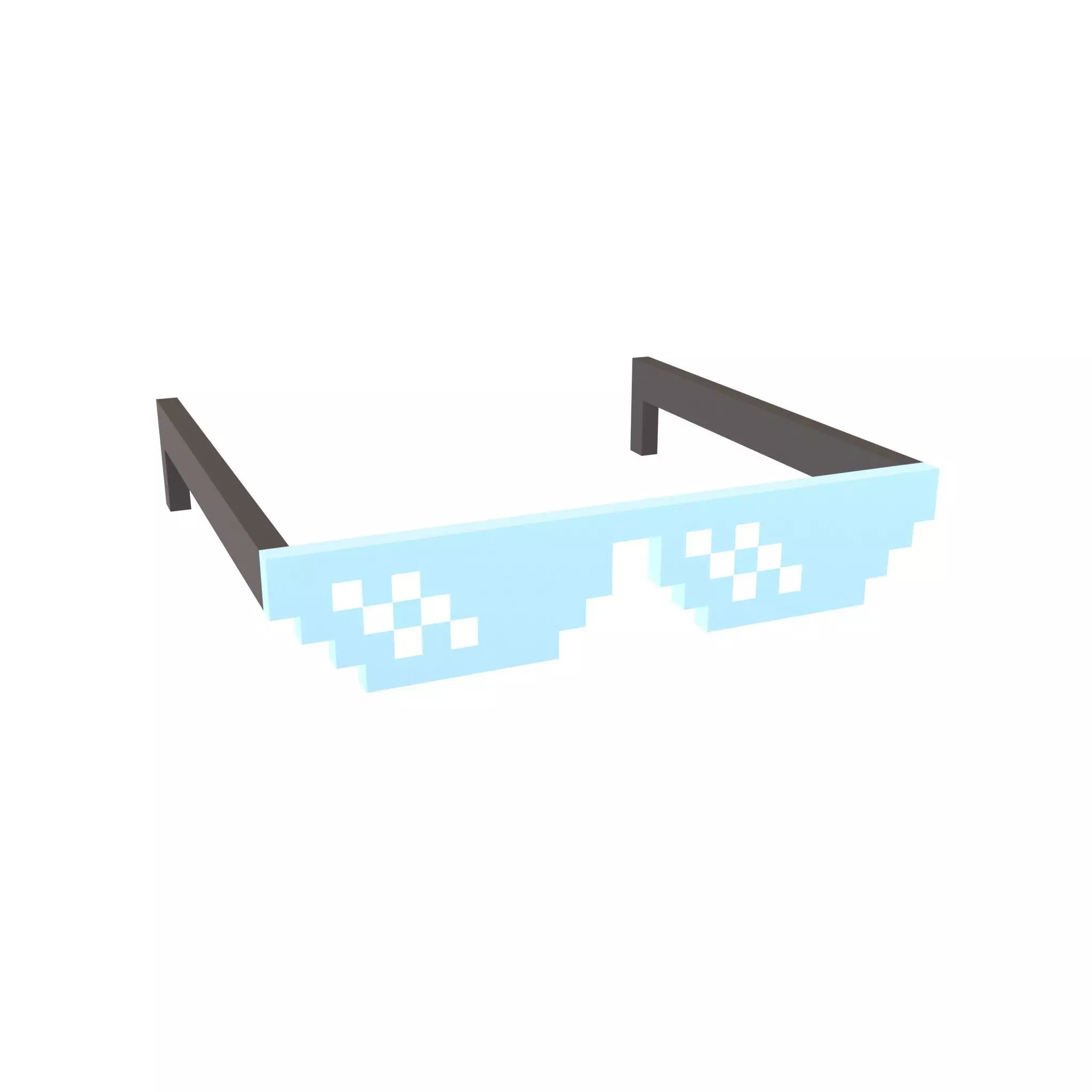 Pixel Sunglasses V1 007 Low-poly 3D model_0