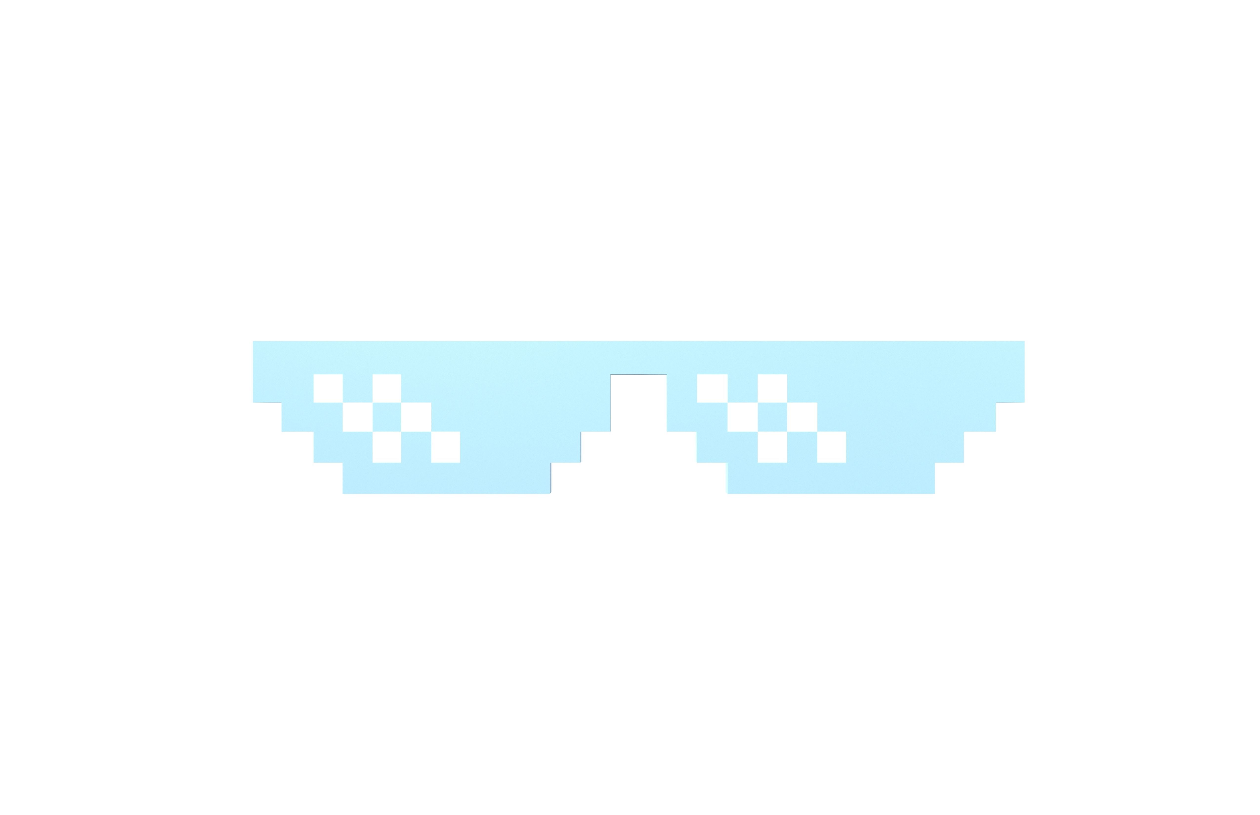 Pixel Sunglasses V1 007 Low-poly 3D model_1