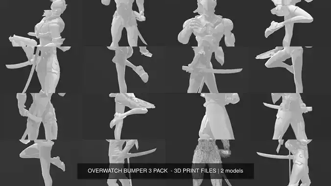 OVERWATCH BUMPER 3 PACK  - 3D PRINT FILES 3D Model Collection