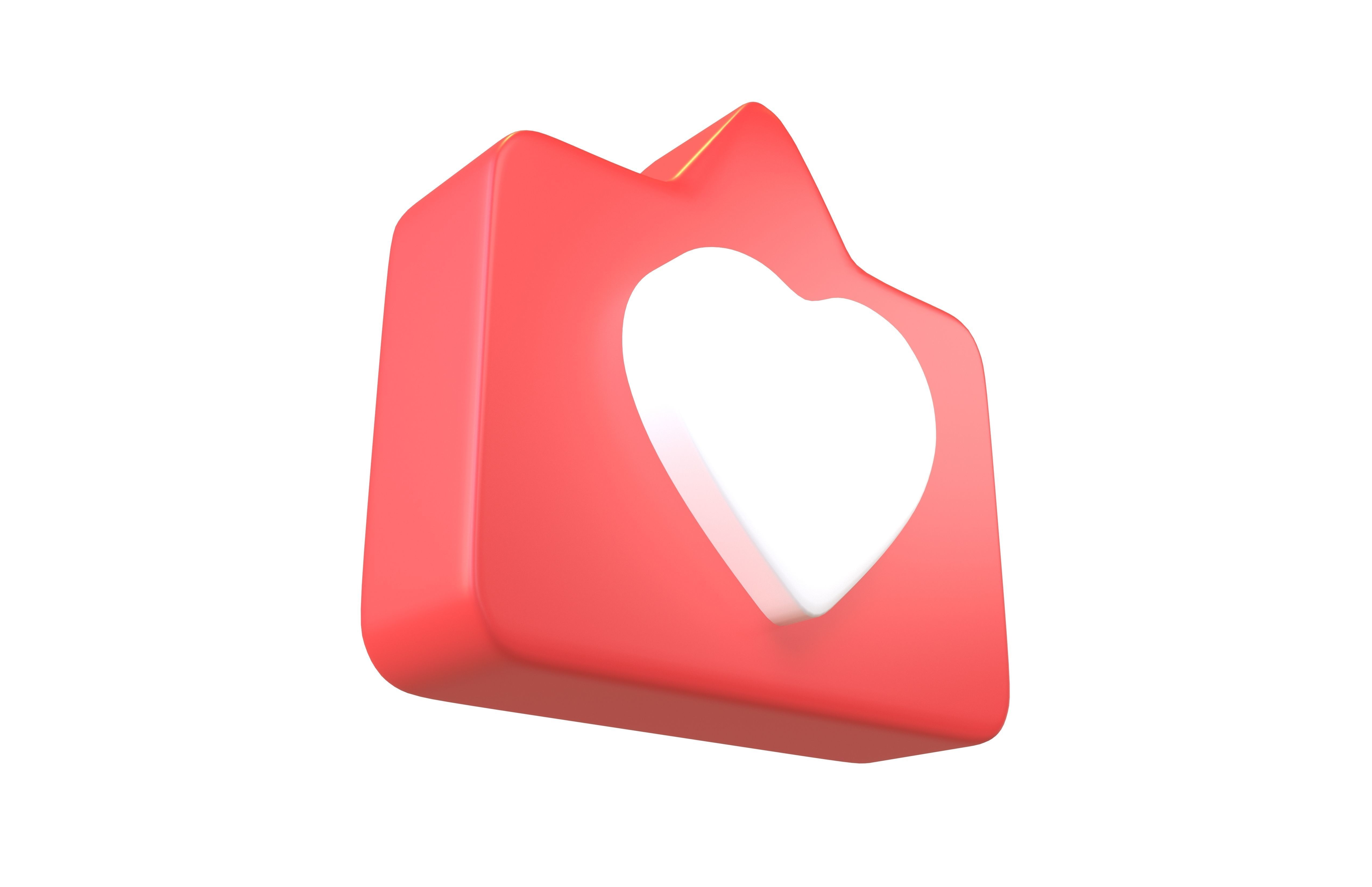 Socail Media Like v4 001 Low-poly 3D model_3