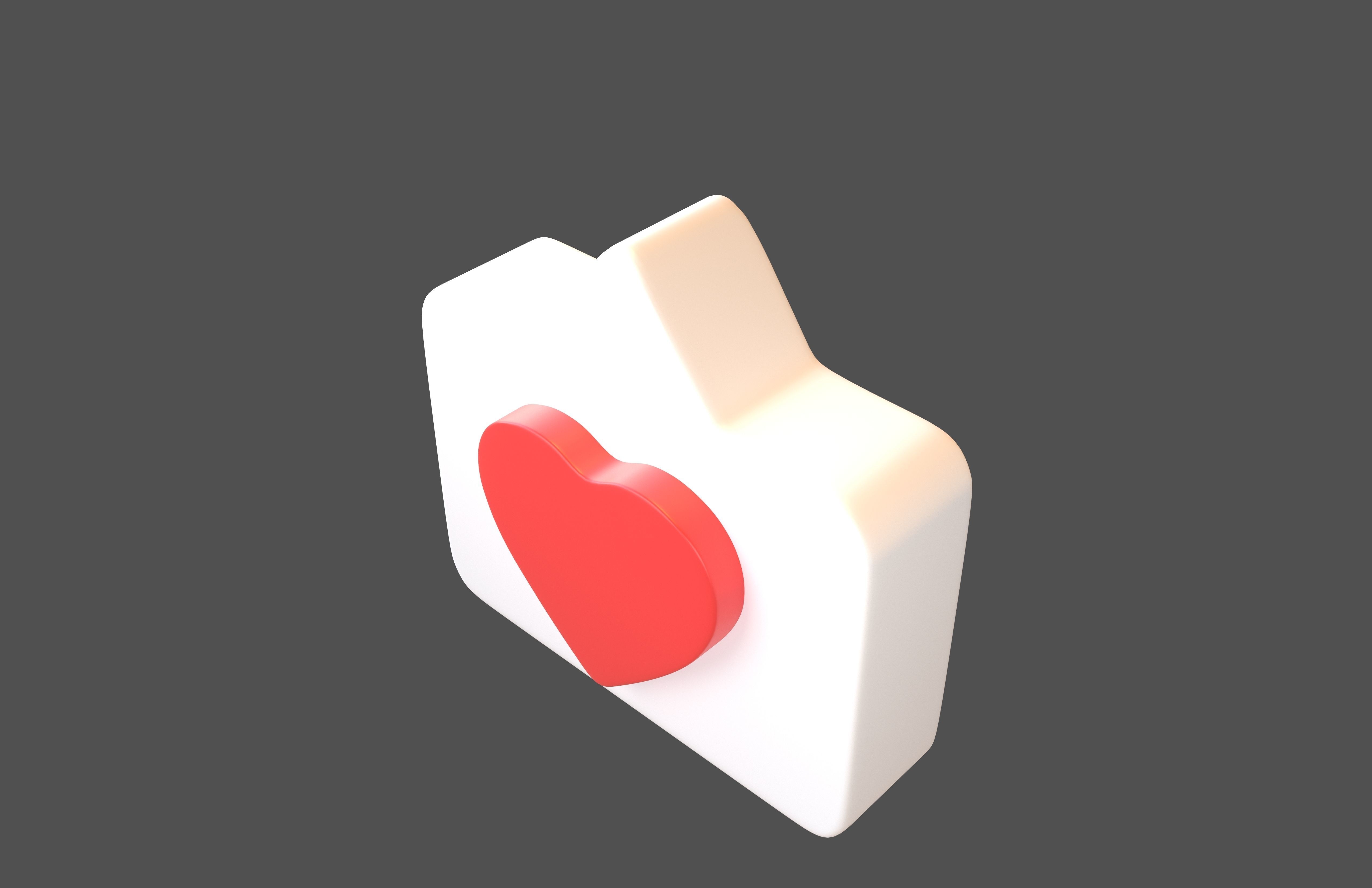 Socail Media Like v4 002 Low-poly 3D model_3