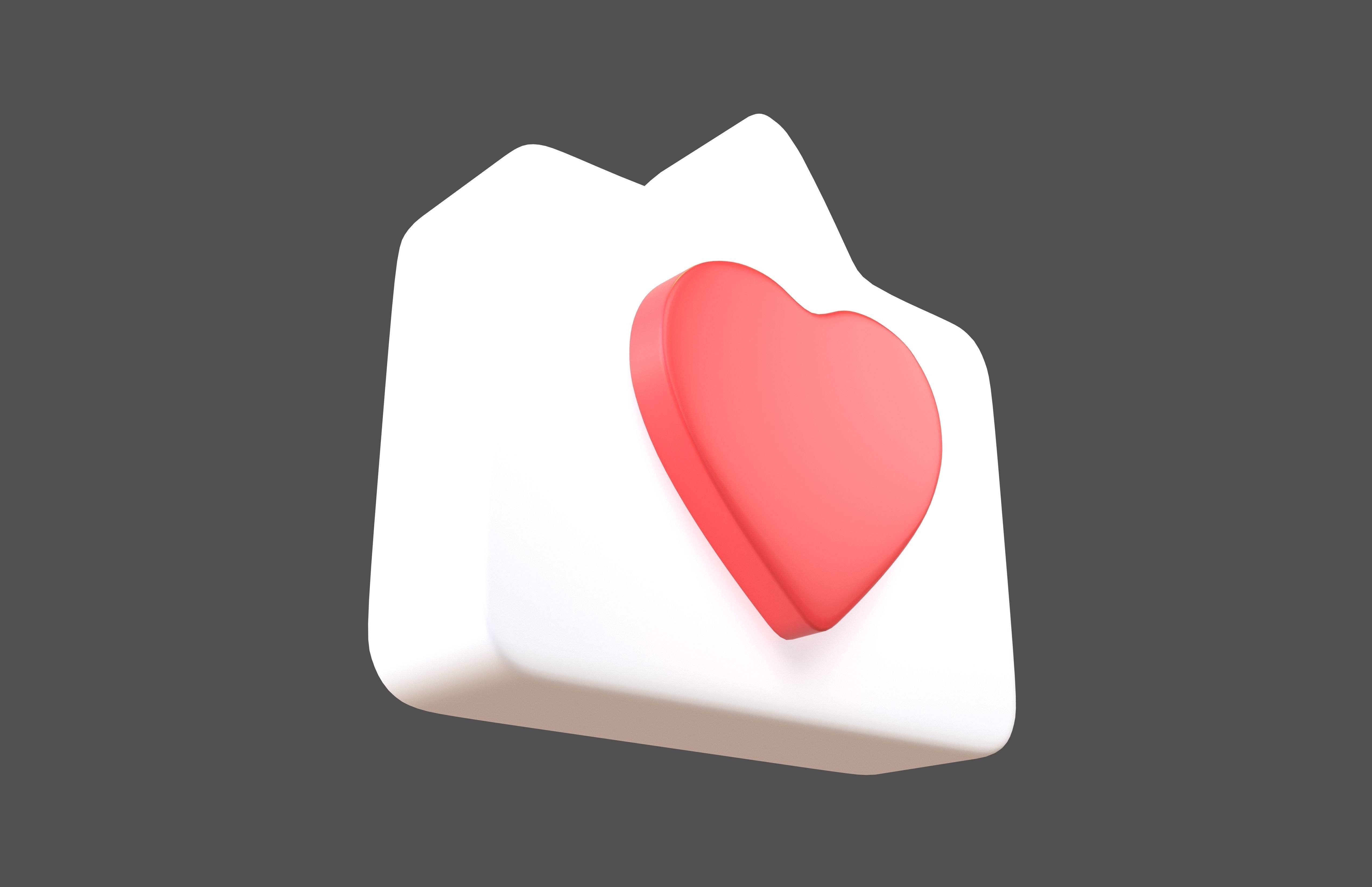 Socail Media Like v4 002 Low-poly 3D model_1