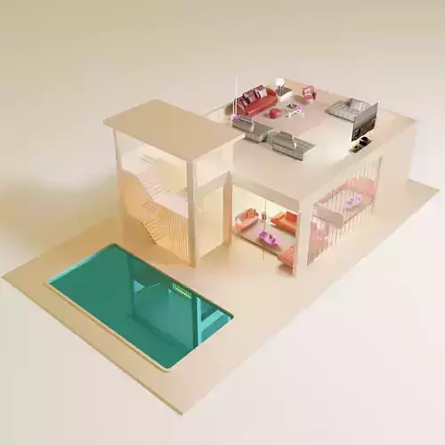 LOWPOLY HOME house with swimming pool