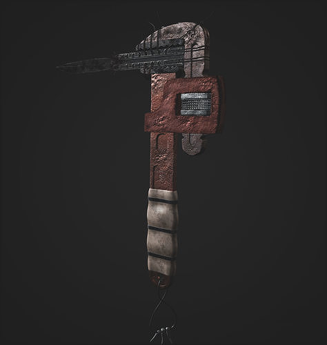 Wrench hammer Low-poly 3D model