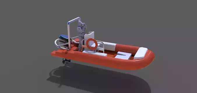 Lifeboat rubber with man