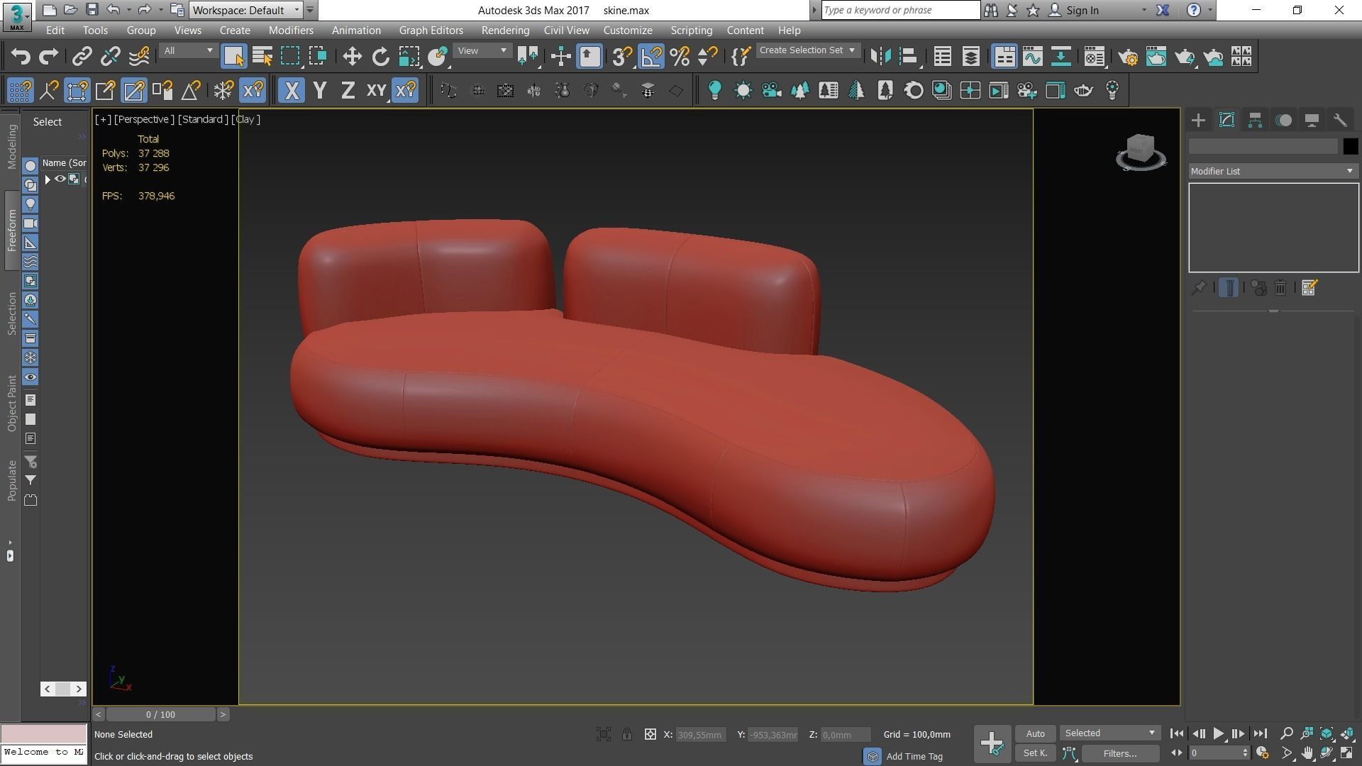 Sofa By Secolo Low-poly 3D model_8