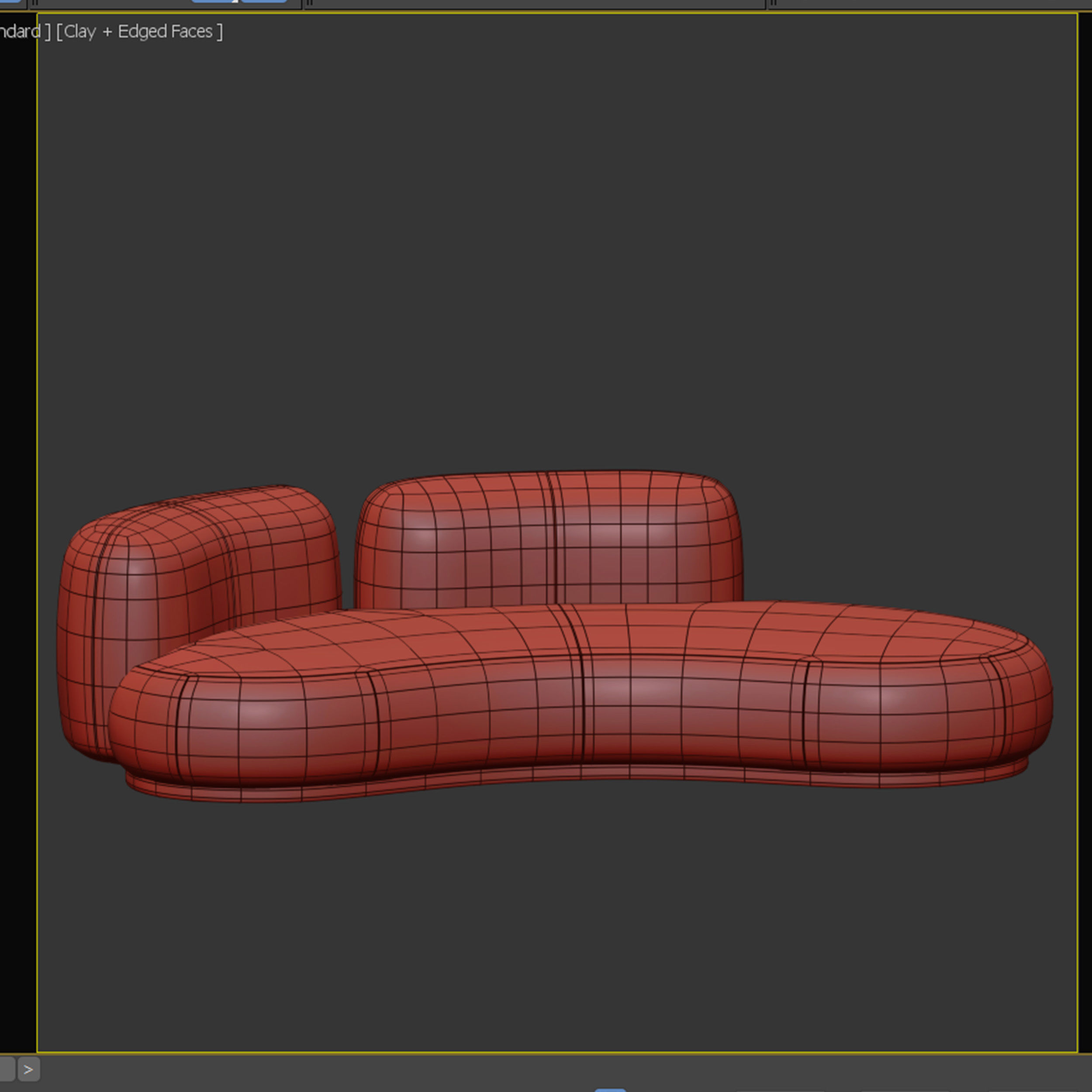 Sofa By Secolo Low-poly 3D model_1