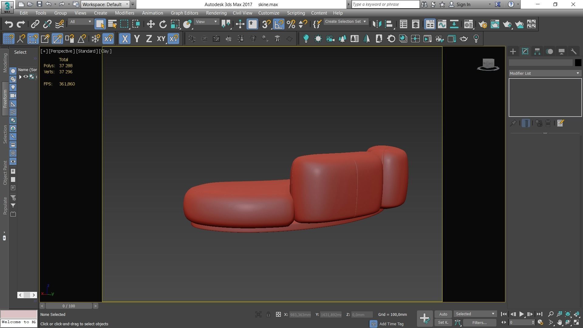 Sofa By Secolo Low-poly 3D model_7