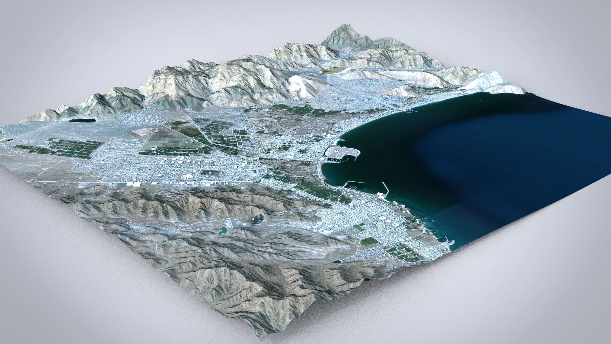 Cityscape Fujairah United Arab Emirates 3D model_5