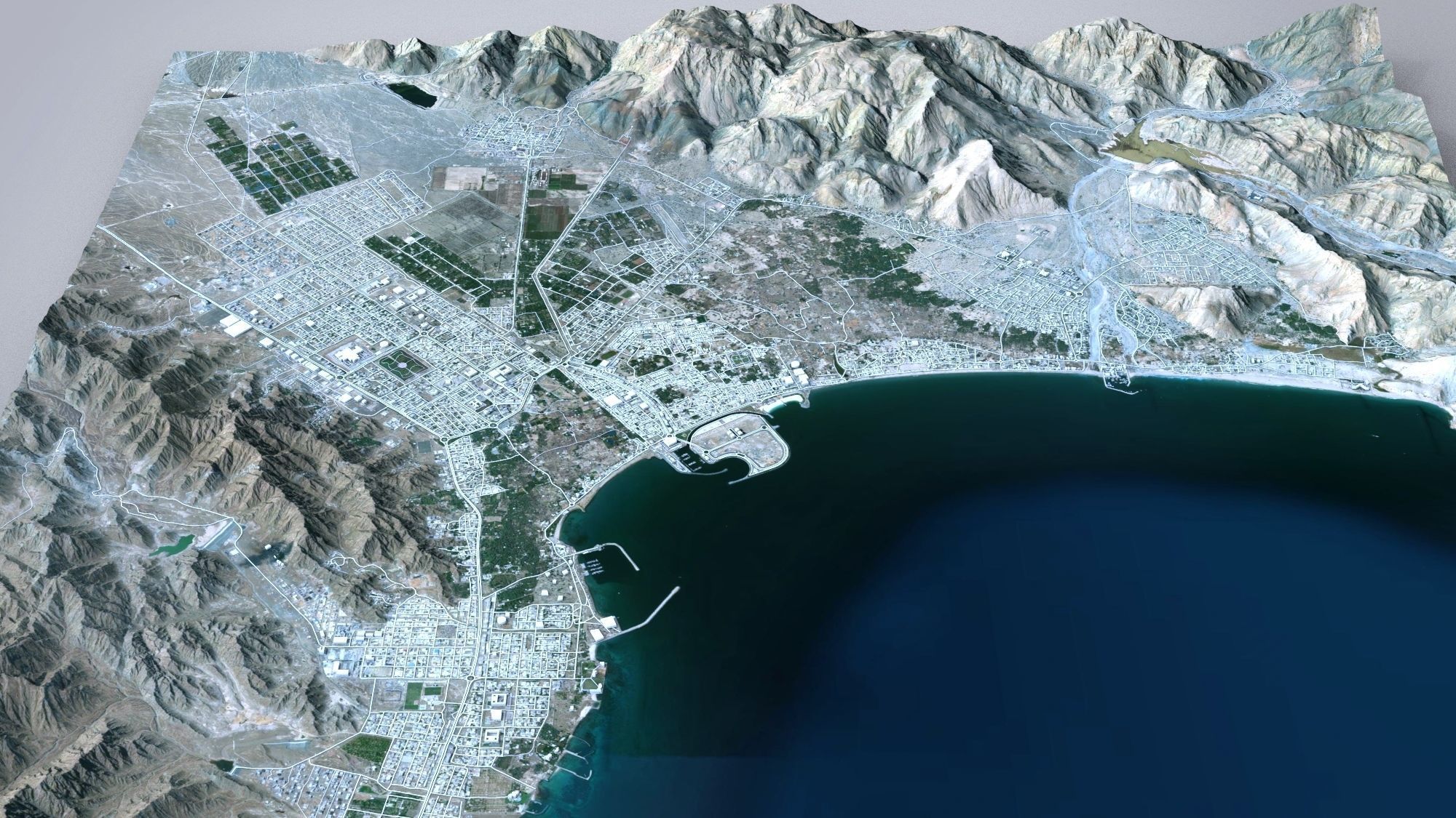 Cityscape Fujairah United Arab Emirates 3D model_8