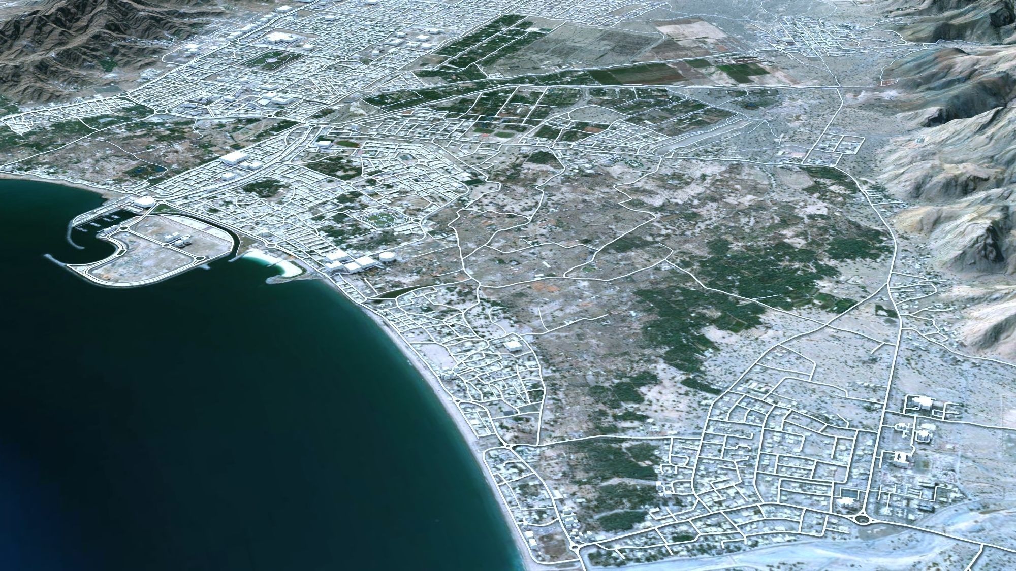 Cityscape Fujairah United Arab Emirates 3D model_9