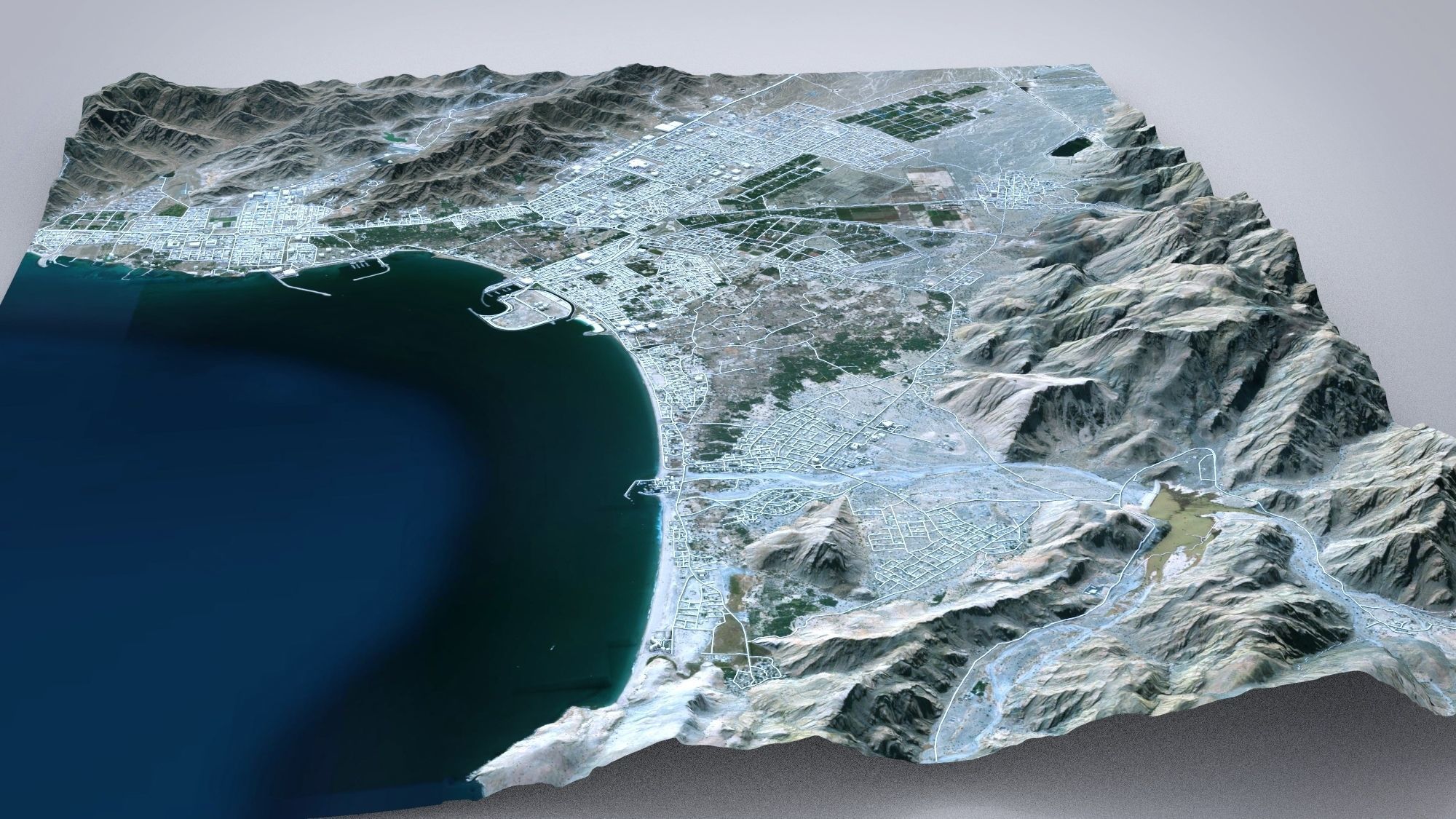 Cityscape Fujairah United Arab Emirates 3D model_7