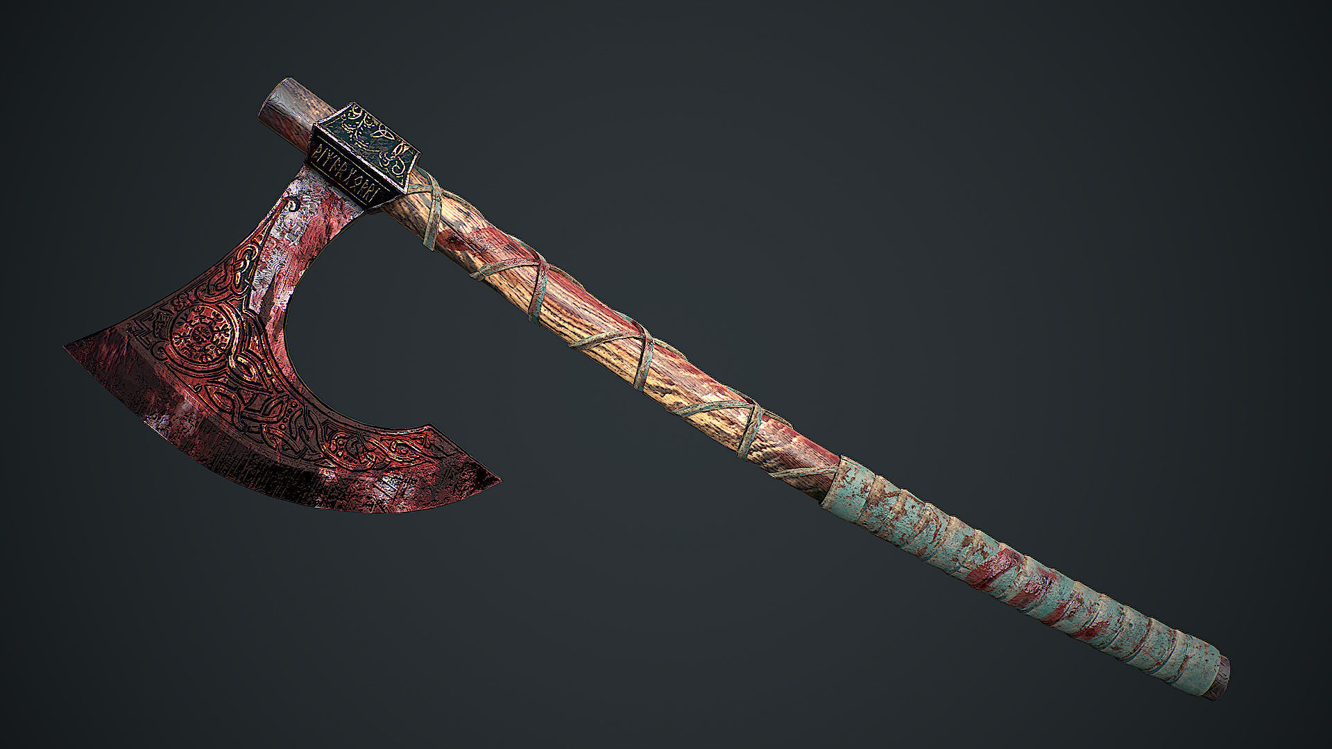 Viking Axe Low-poly 3D model_3