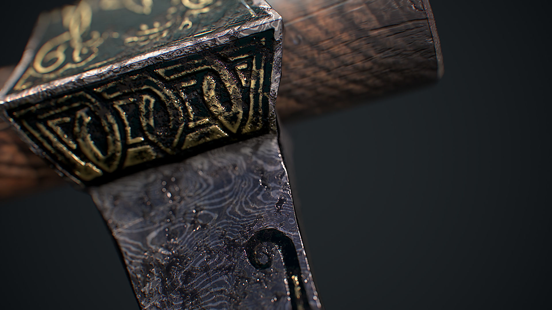 Viking Axe Low-poly 3D model_6