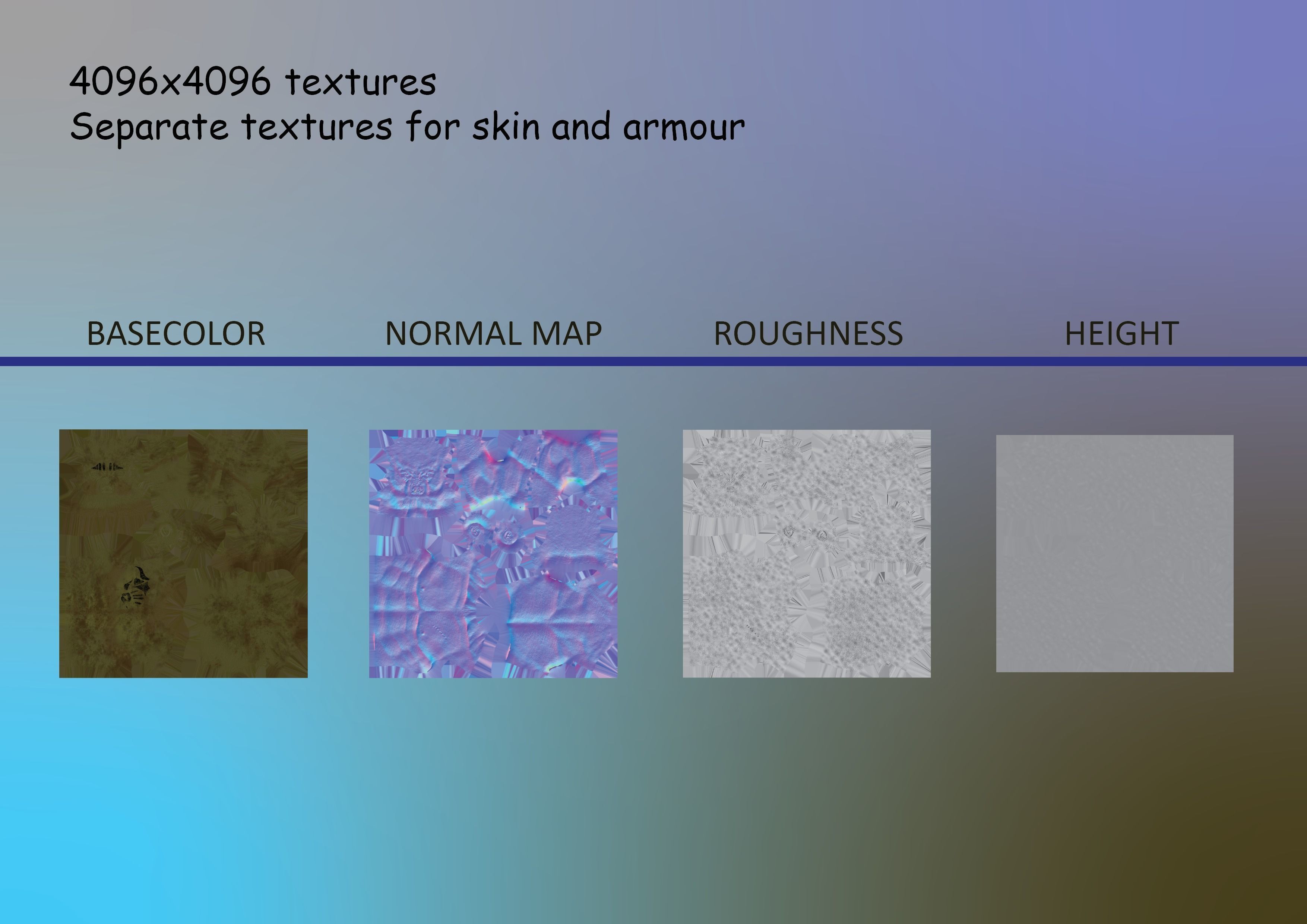 Orc Warrior PBR 4k textures Low-poly 3D model_5