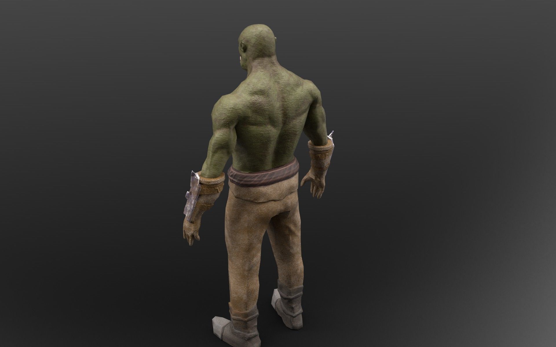 Orc Warrior PBR 4k textures Low-poly 3D model_4