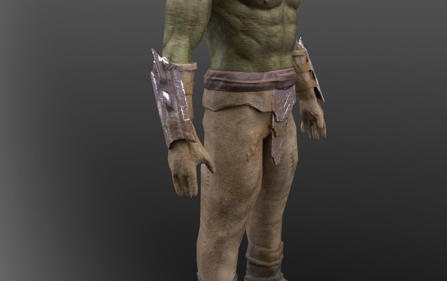 Orc Warrior PBR 4k textures Low-poly 3D model_3