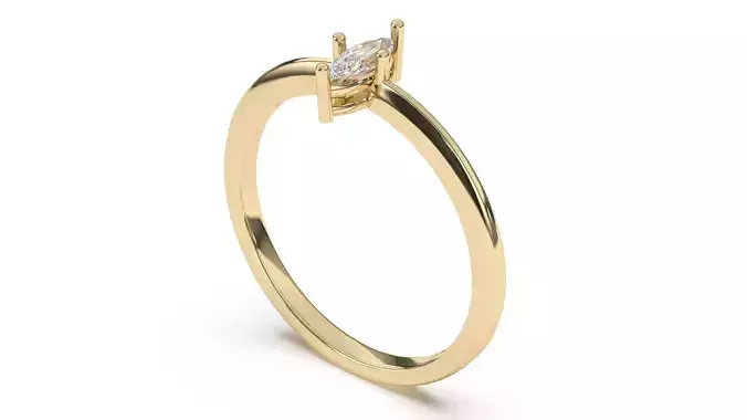 Gold Marquise Engagement Ring  3D print model
