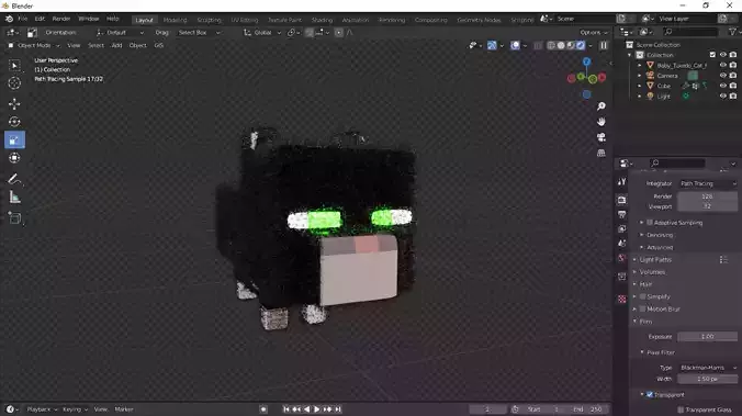 Minecraft Cat Low-Poly Model Low-poly 3D model