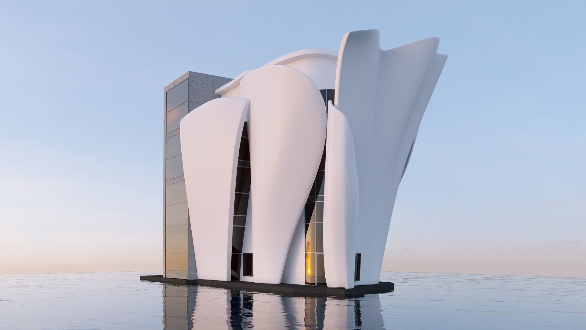 Futuristic commercial building 01 3D model_2