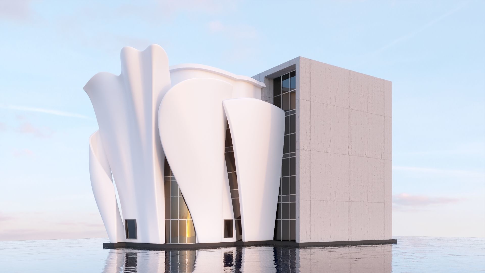 Futuristic commercial building 01 3D model_6