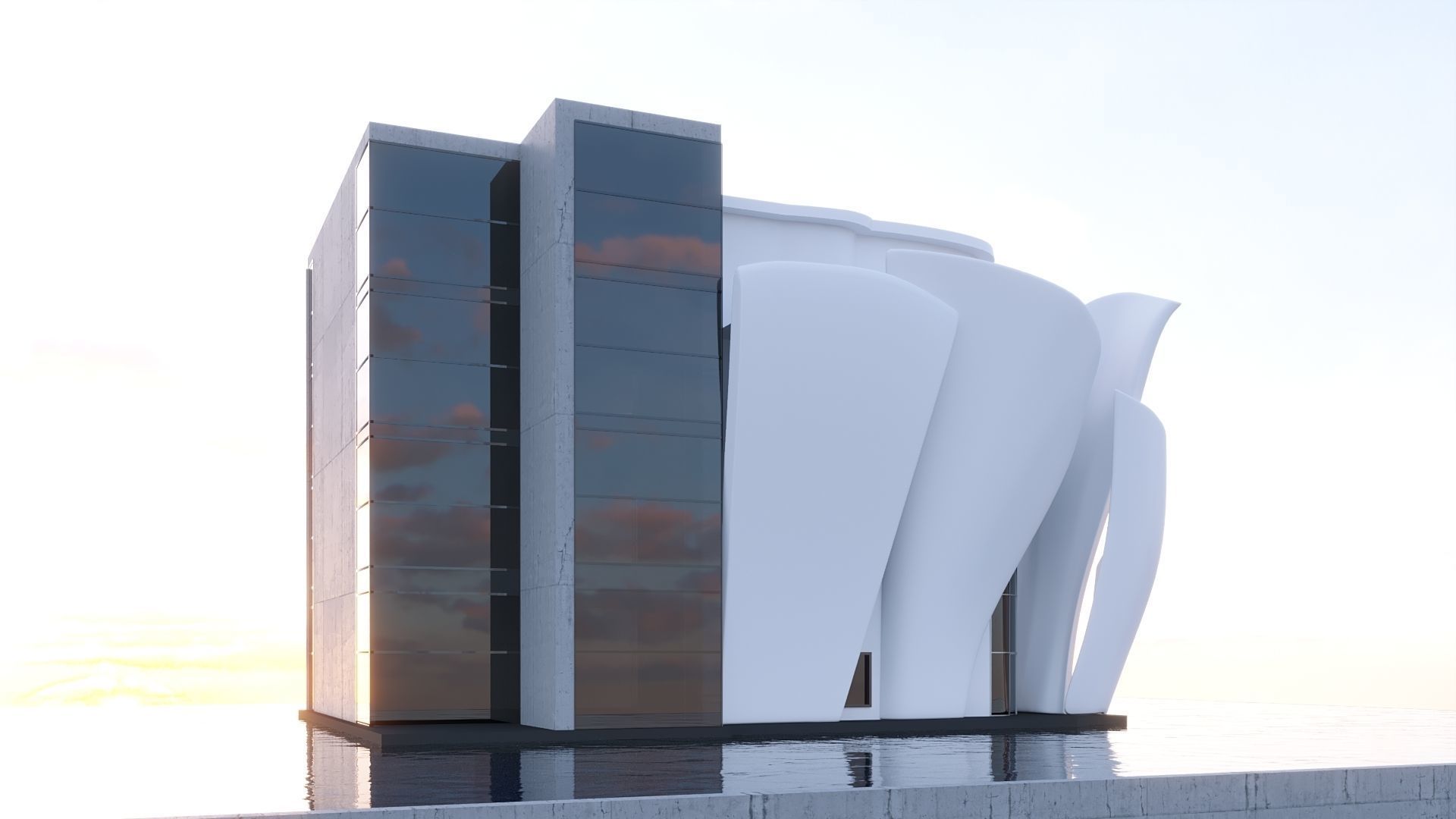 Futuristic commercial building 01 3D model_24