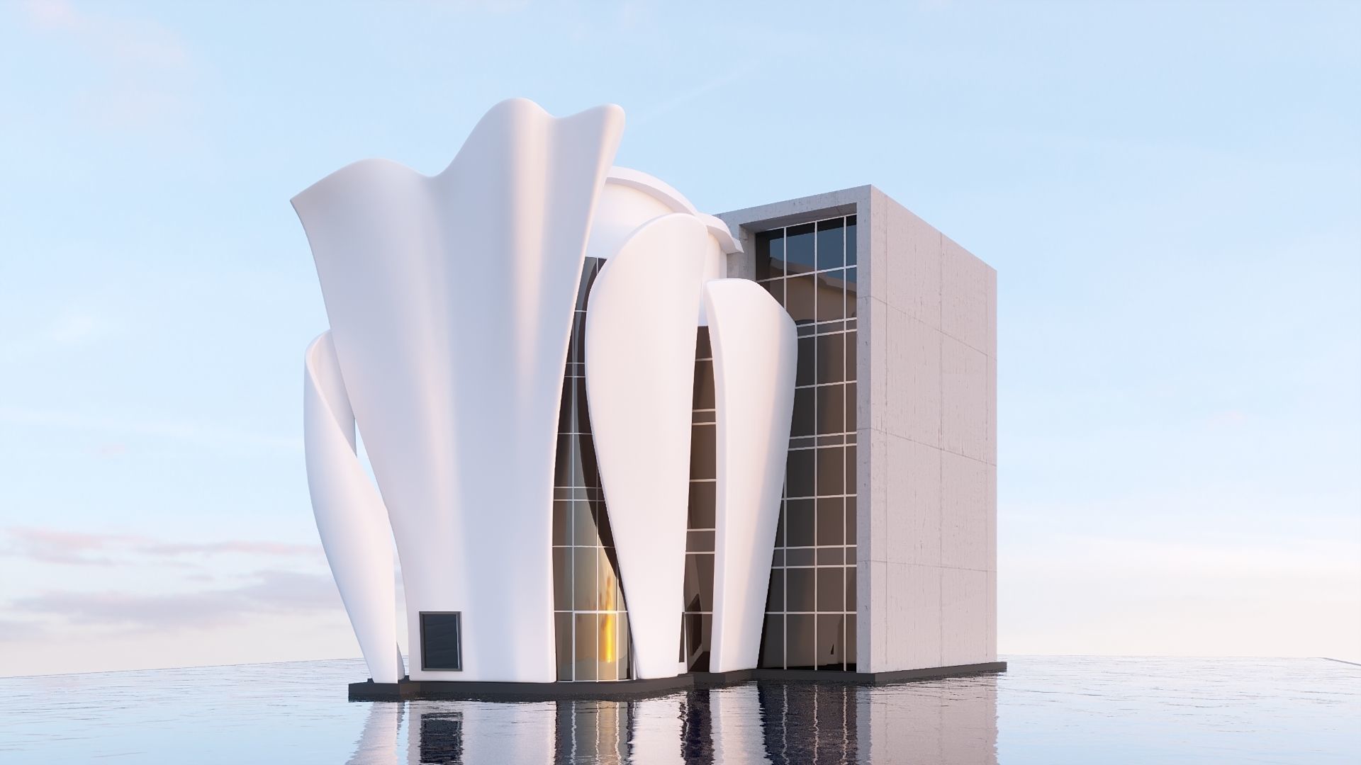Futuristic commercial building 01 3D model_36