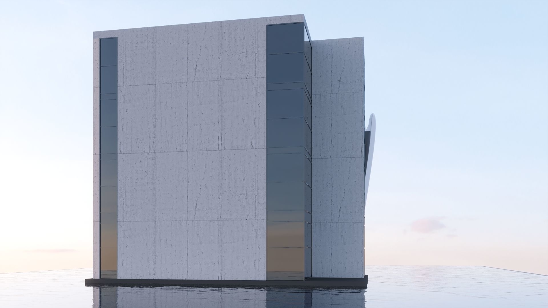 Futuristic commercial building 01 3D model_19