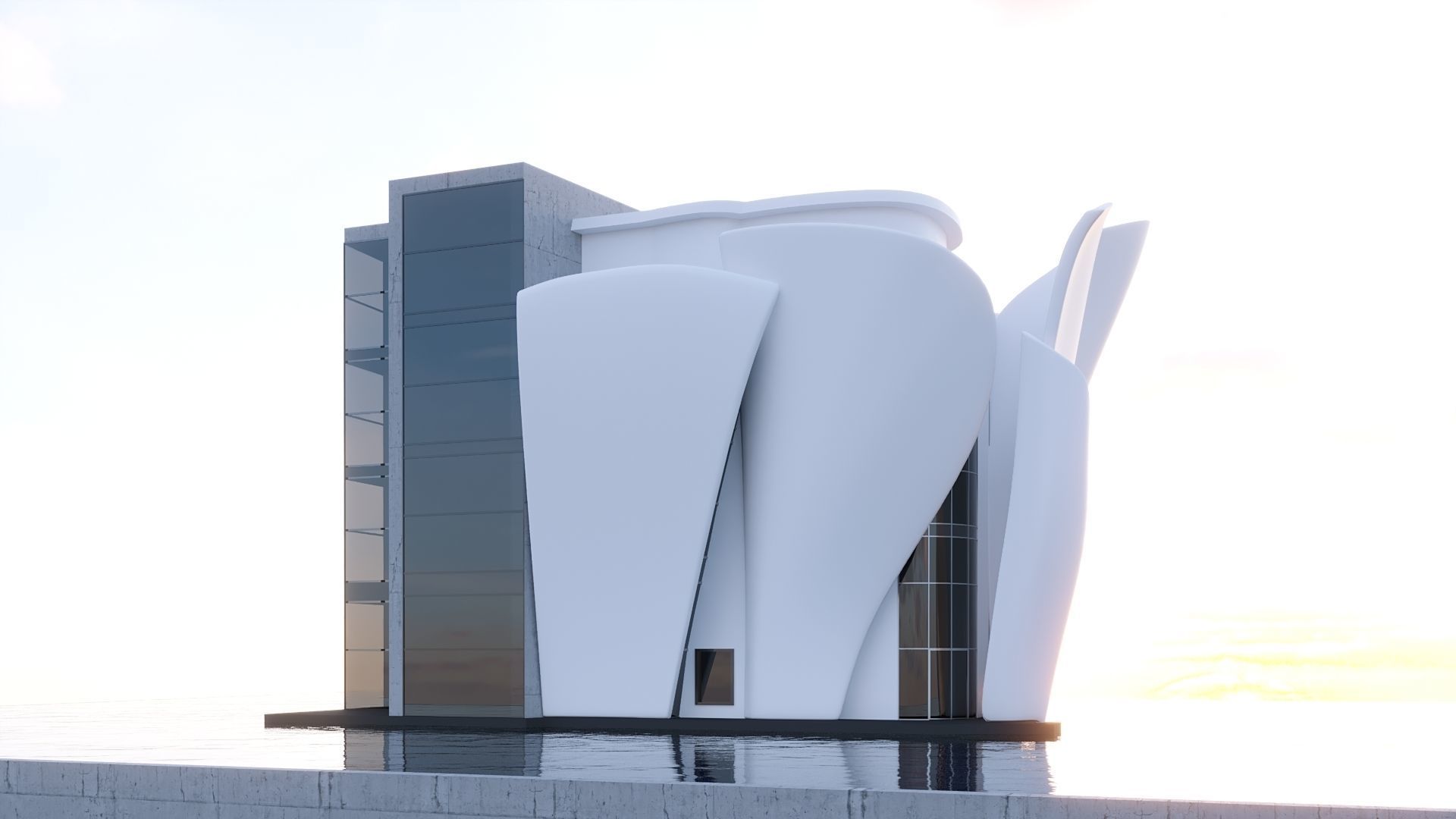 Futuristic commercial building 01 3D model_28