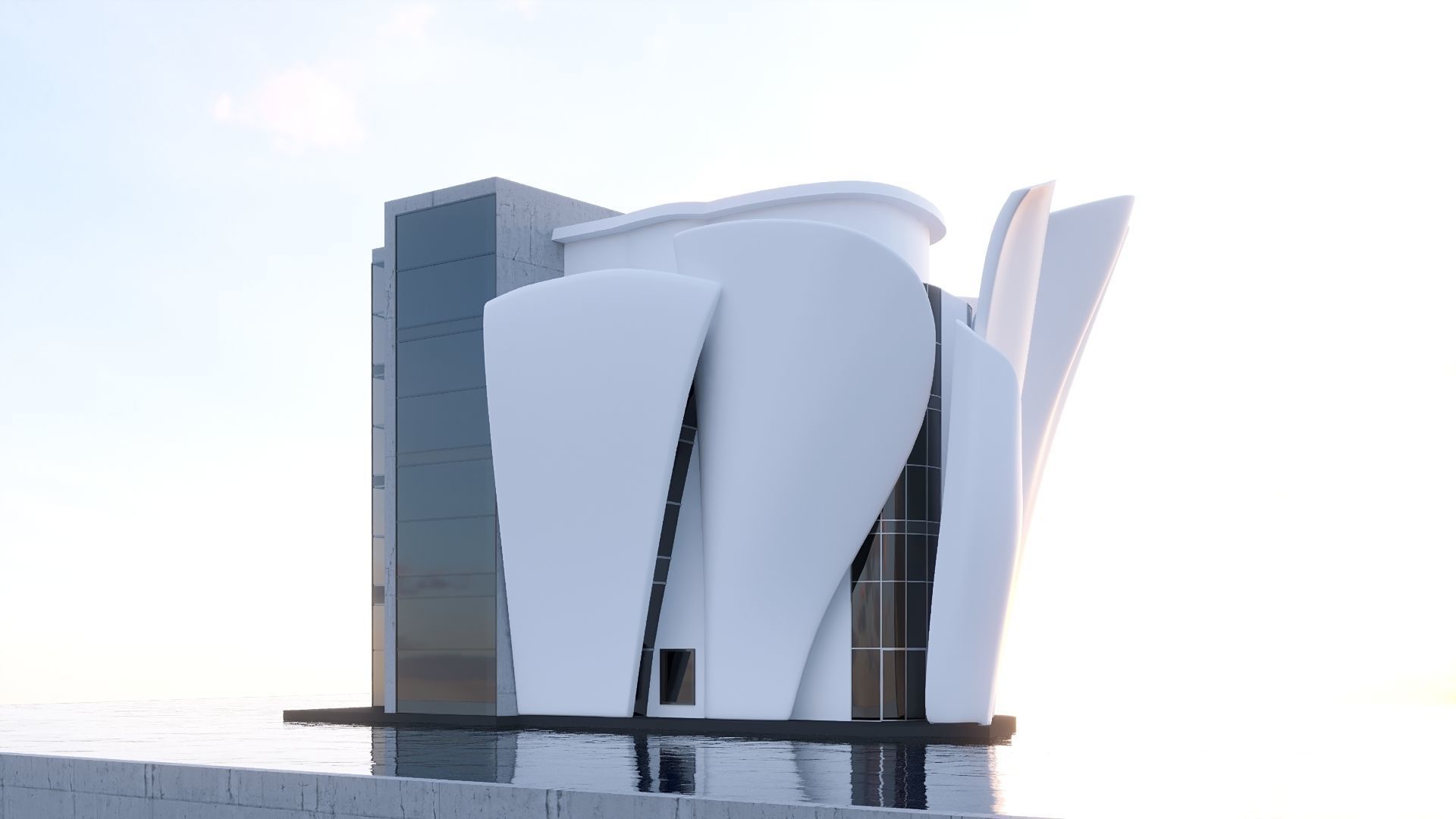 Futuristic commercial building 01 3D model_29