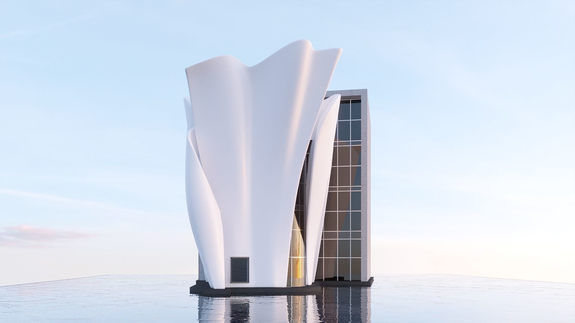 Futuristic commercial building 01 3D model_34