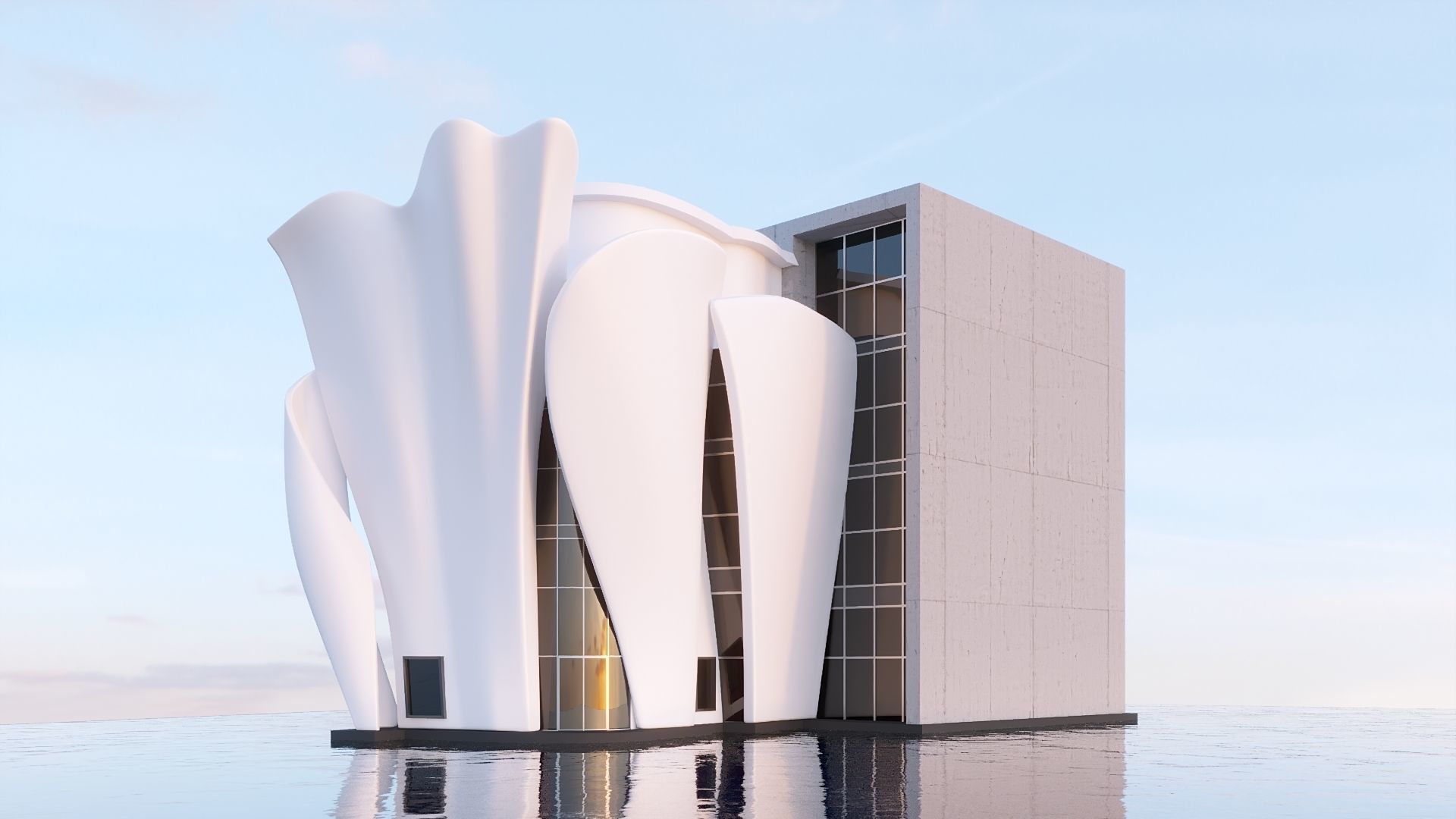 Futuristic commercial building 01 3D model_5