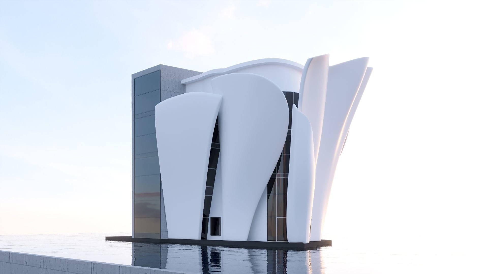 Futuristic commercial building 01 3D model_30