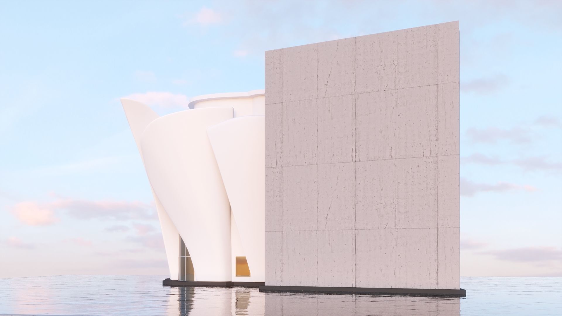 Futuristic commercial building 01 3D model_11