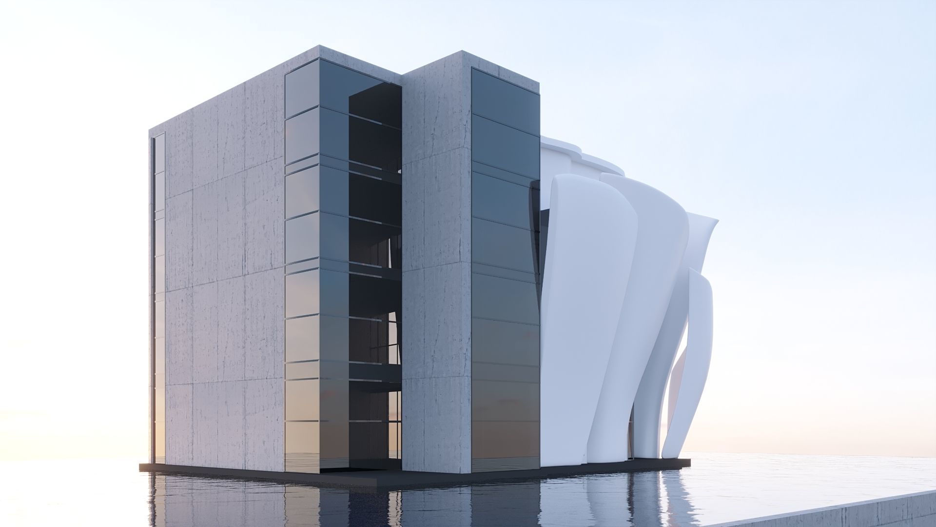 Futuristic commercial building 01 3D model_22