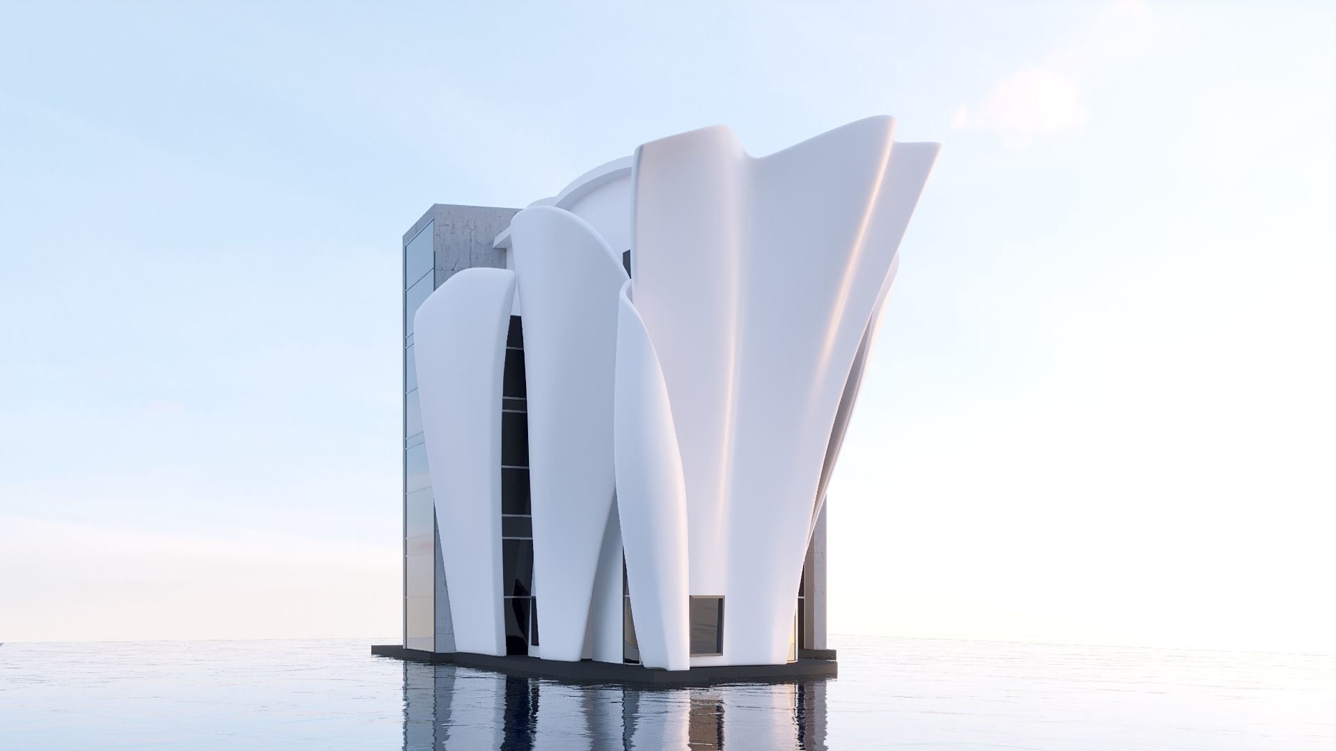 Futuristic commercial building 01 3D model_32
