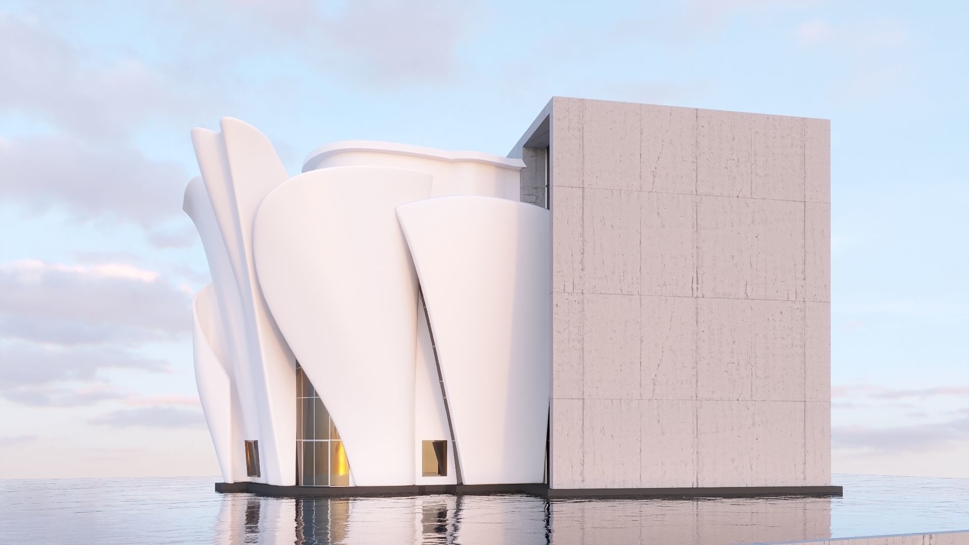 Futuristic commercial building 01 3D model_8