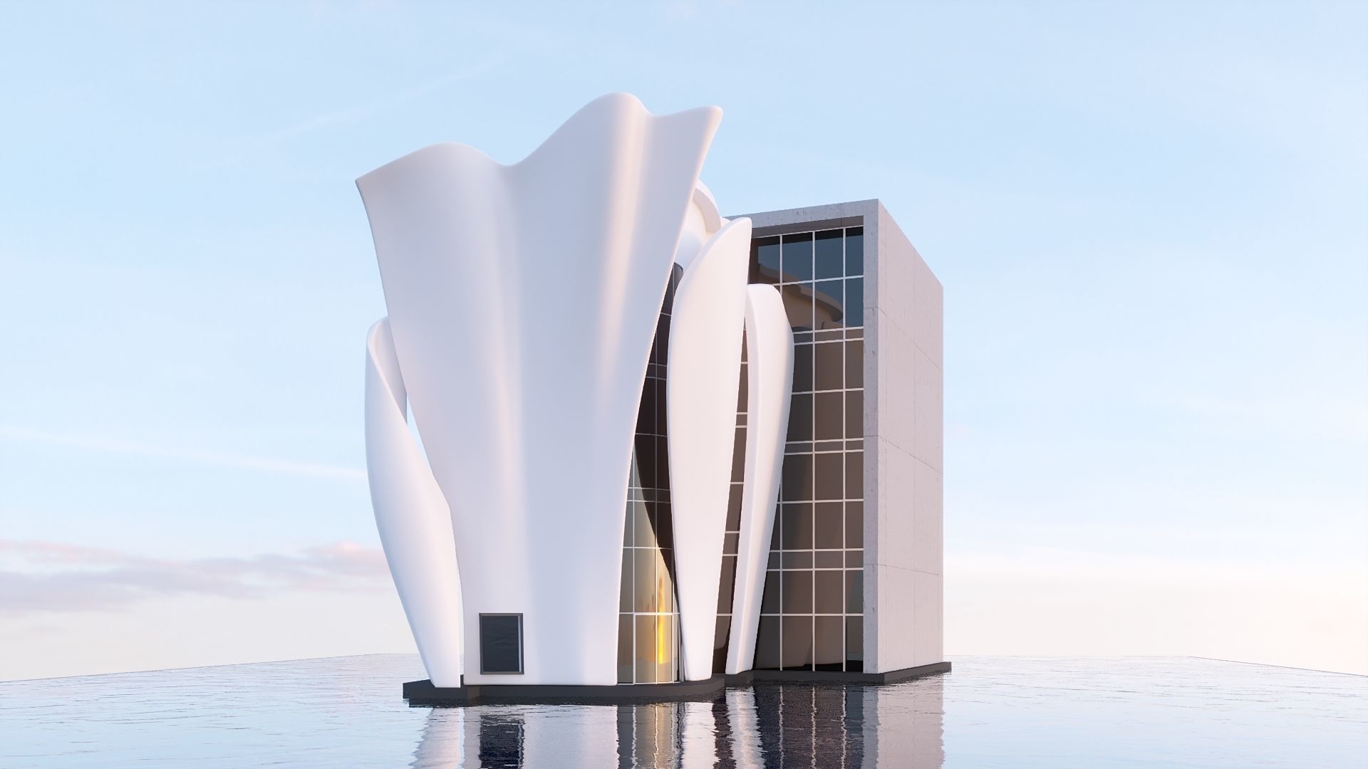 Futuristic commercial building 01 3D model_35