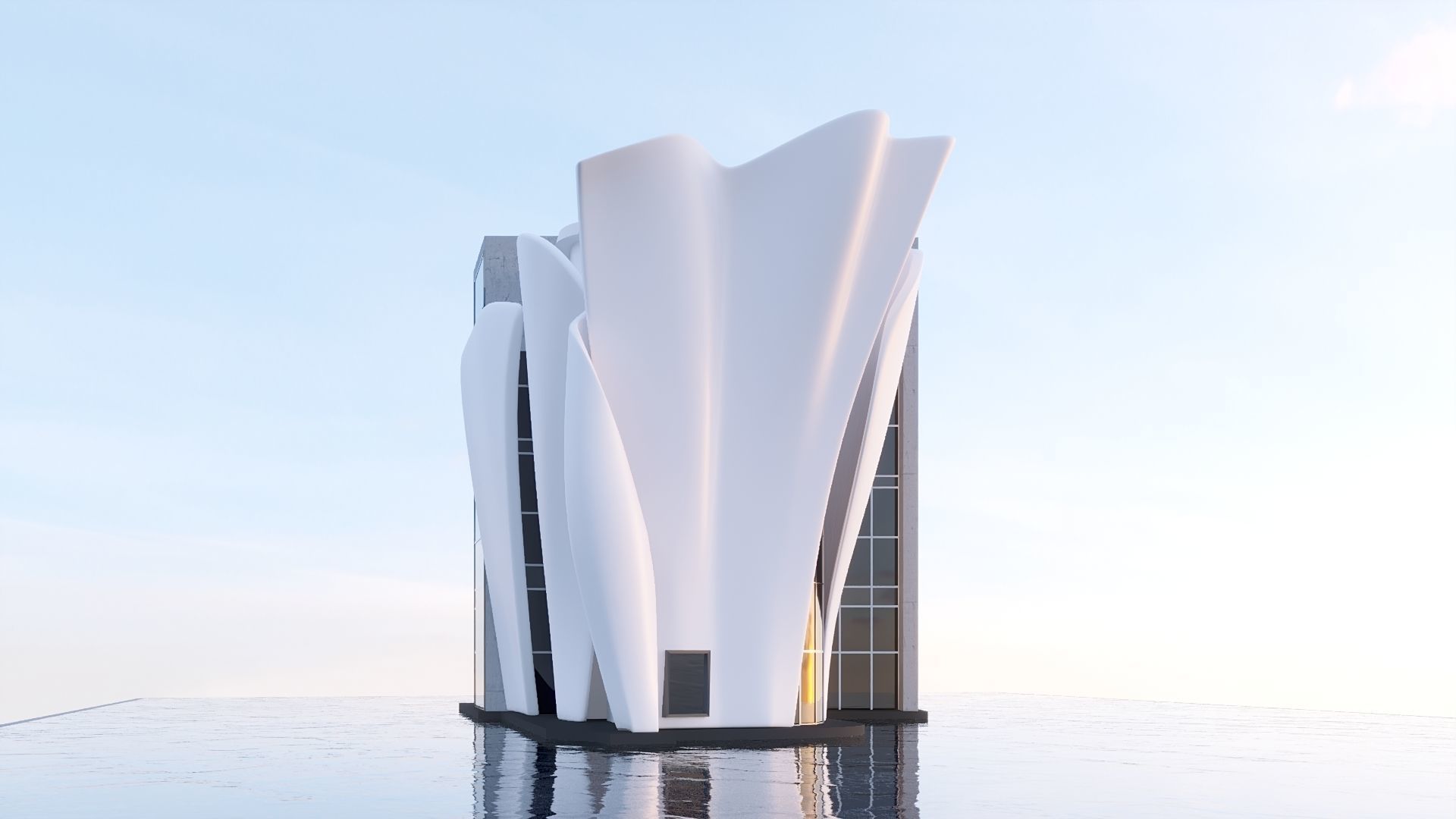 Futuristic commercial building 01 3D model_33