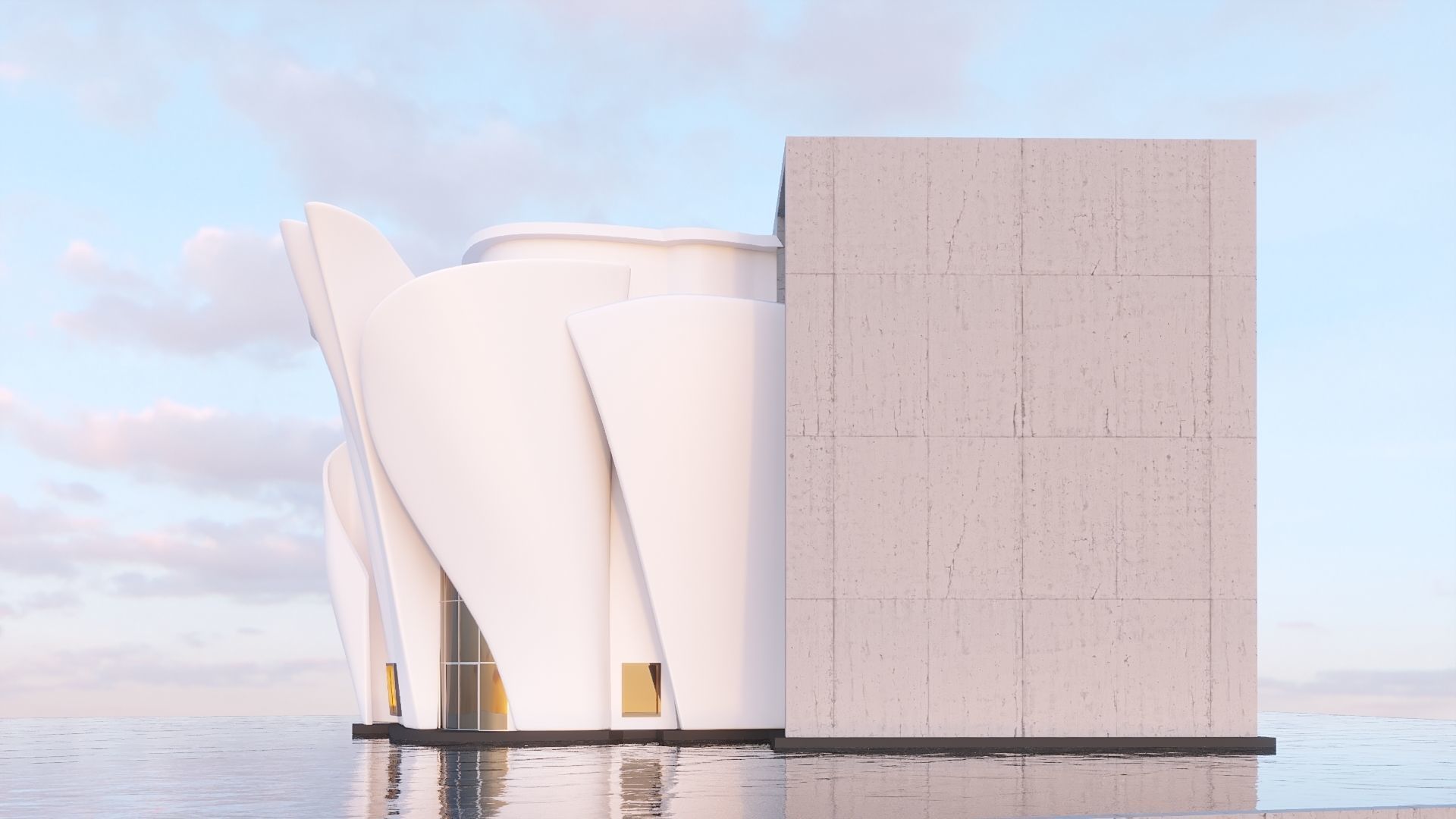 Futuristic commercial building 01 3D model_9