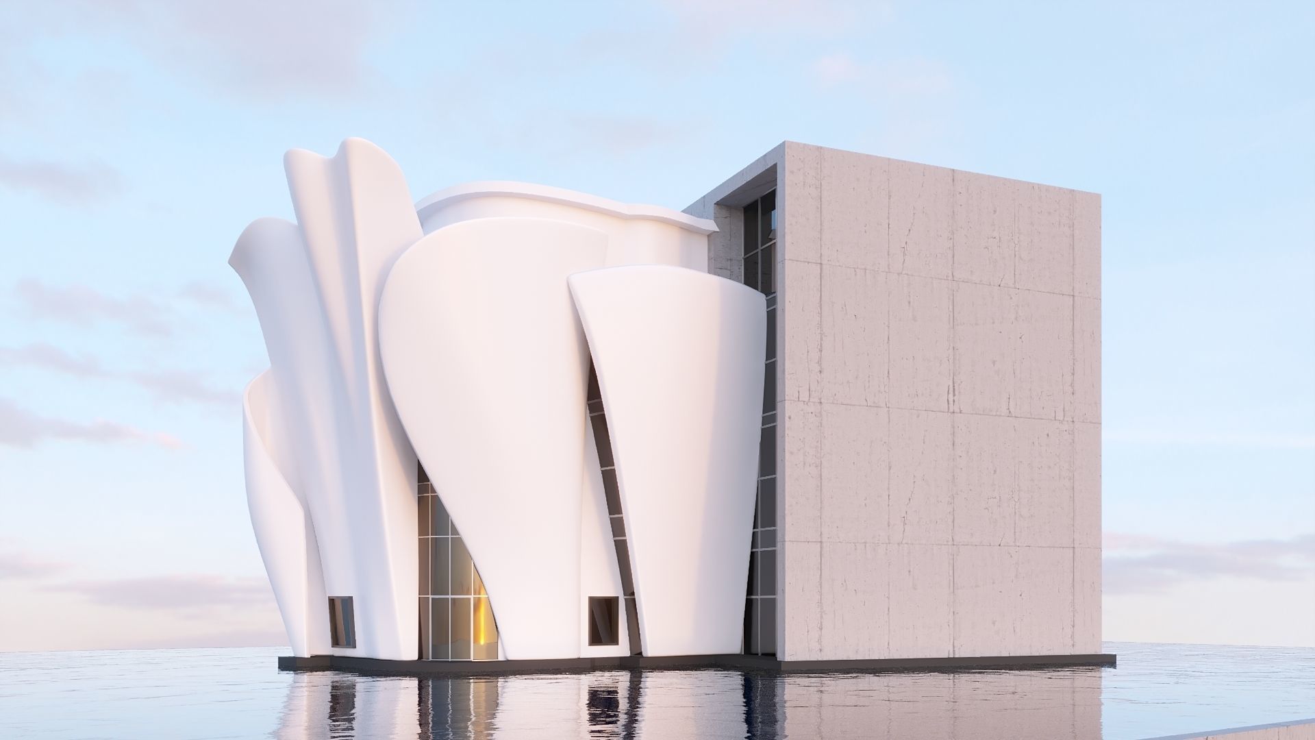 Futuristic commercial building 01 3D model_7