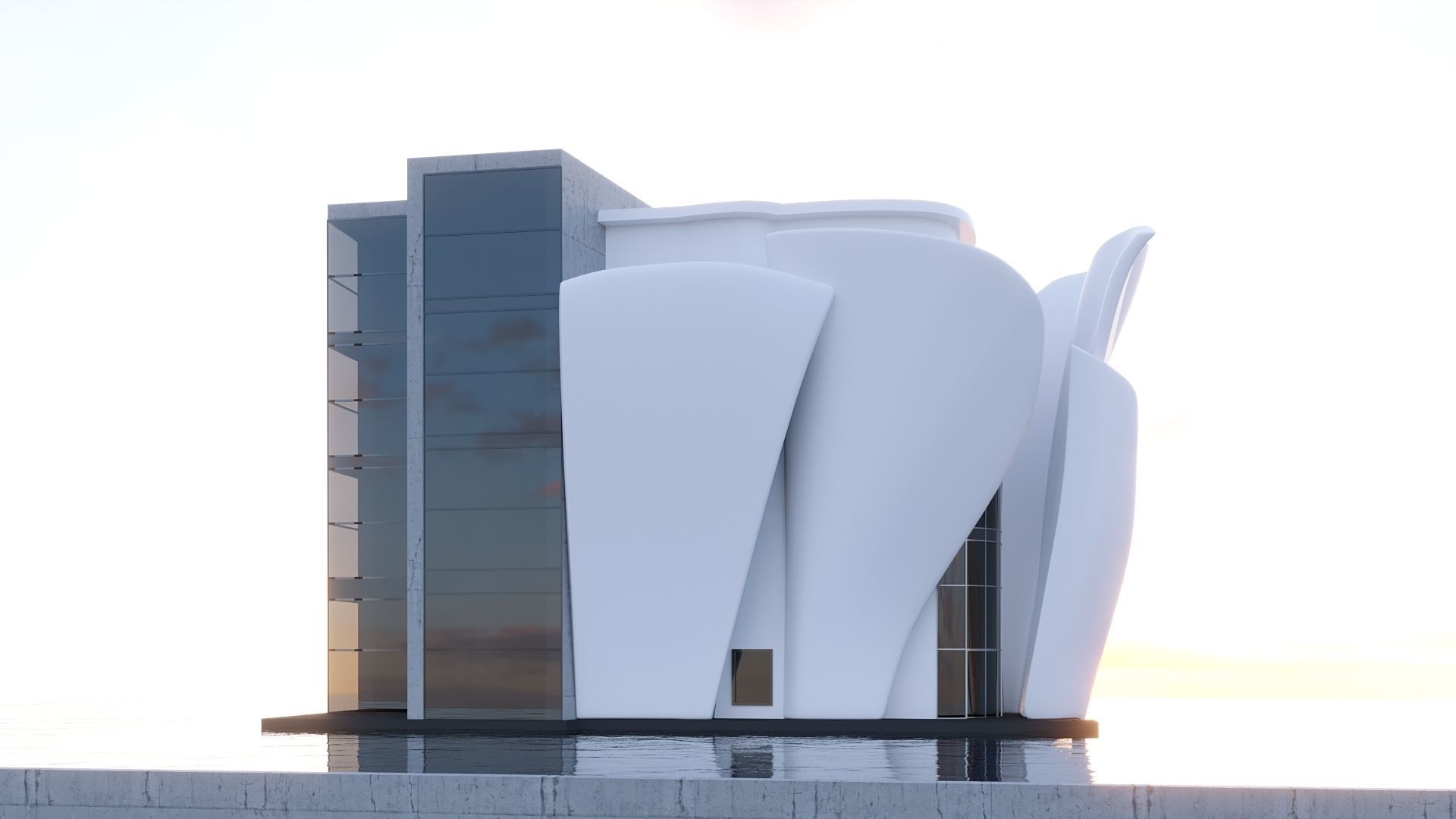 Futuristic commercial building 01 3D model_27