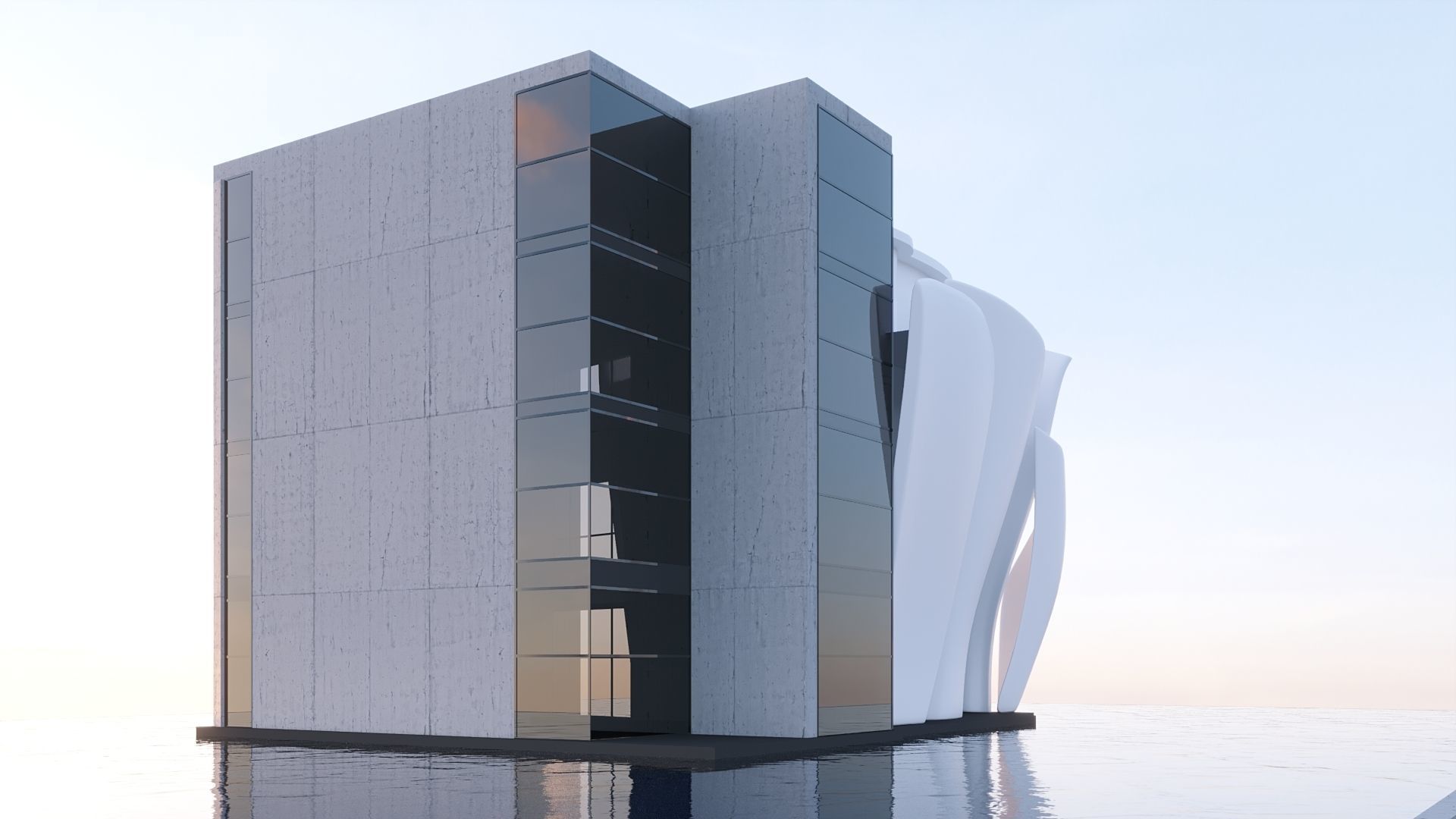 Futuristic commercial building 01 3D model_21