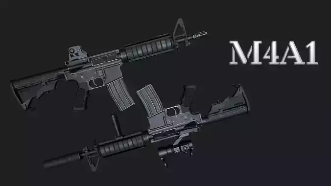 M4A1 game-ready model PBR ar - rifle