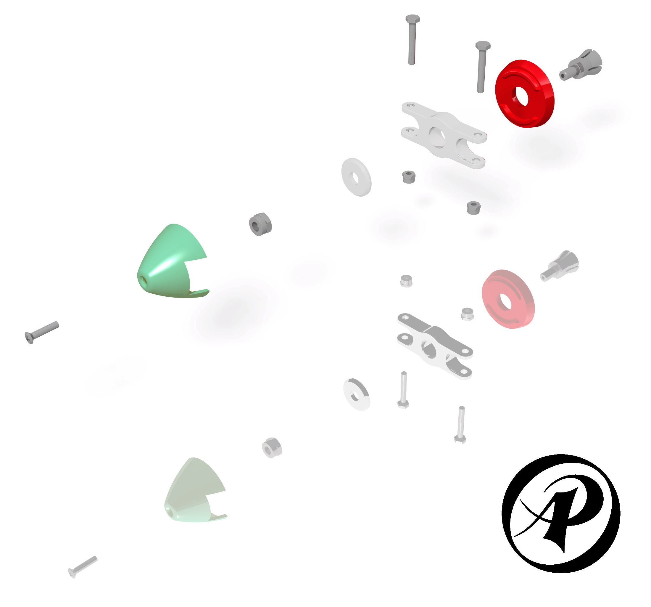 FOLDING PROPELLER HUB SPINNER AP-SP-002 Free 3D print model_3