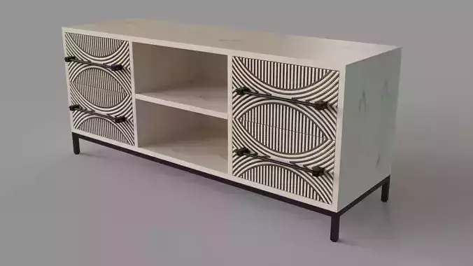 Dalvin White 52-Inch Rectangular TV Stand