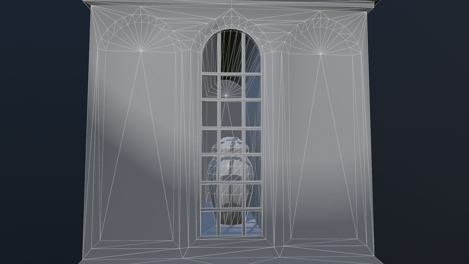 Mausoleum with a pot Low-poly 3D model_6